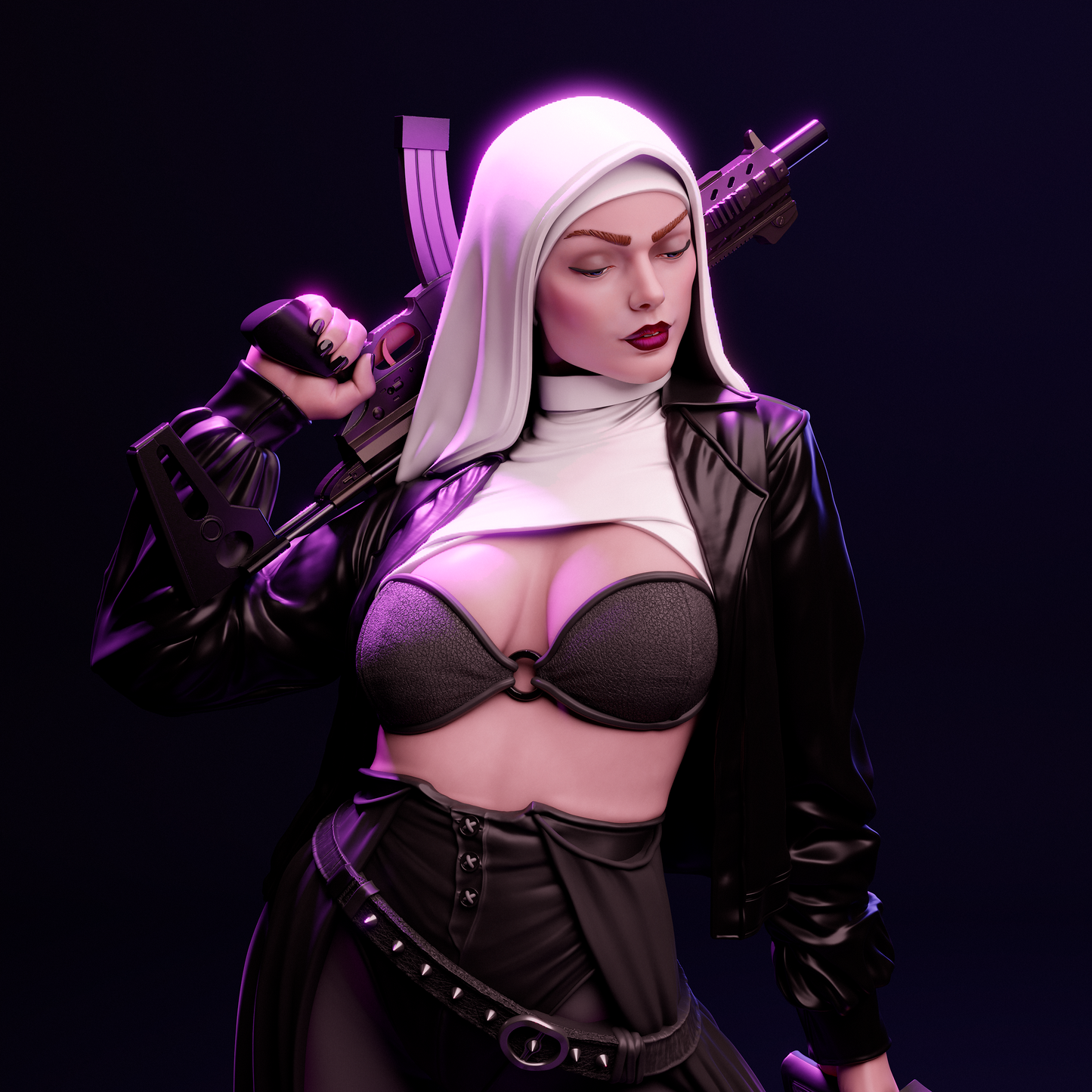 Nun with gun