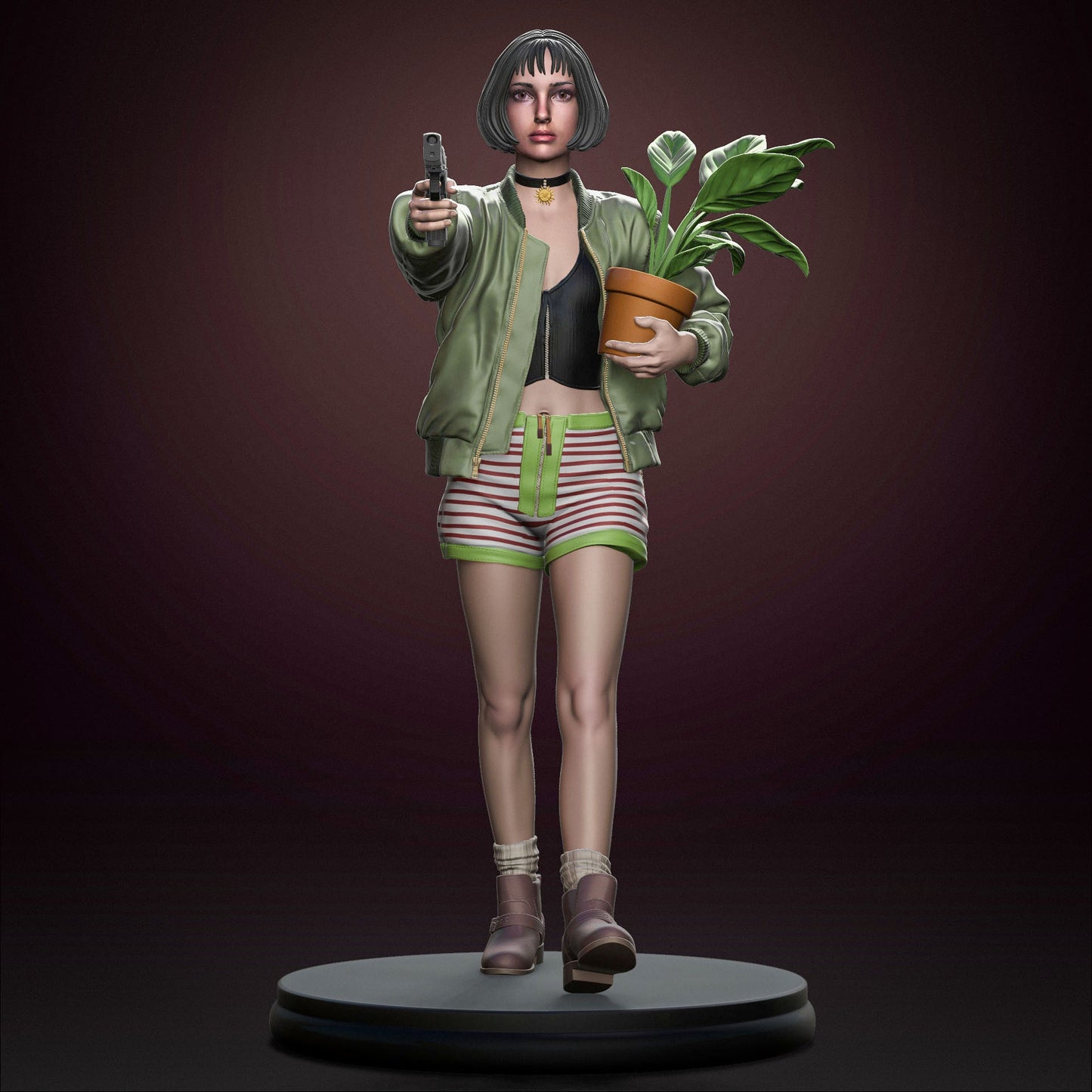 Teen with plant and gun