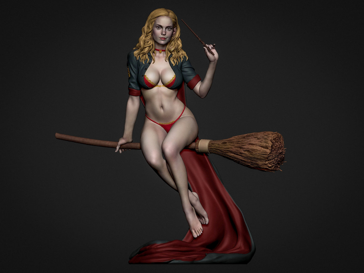 Adult Witch with broom (25 years) - SFW