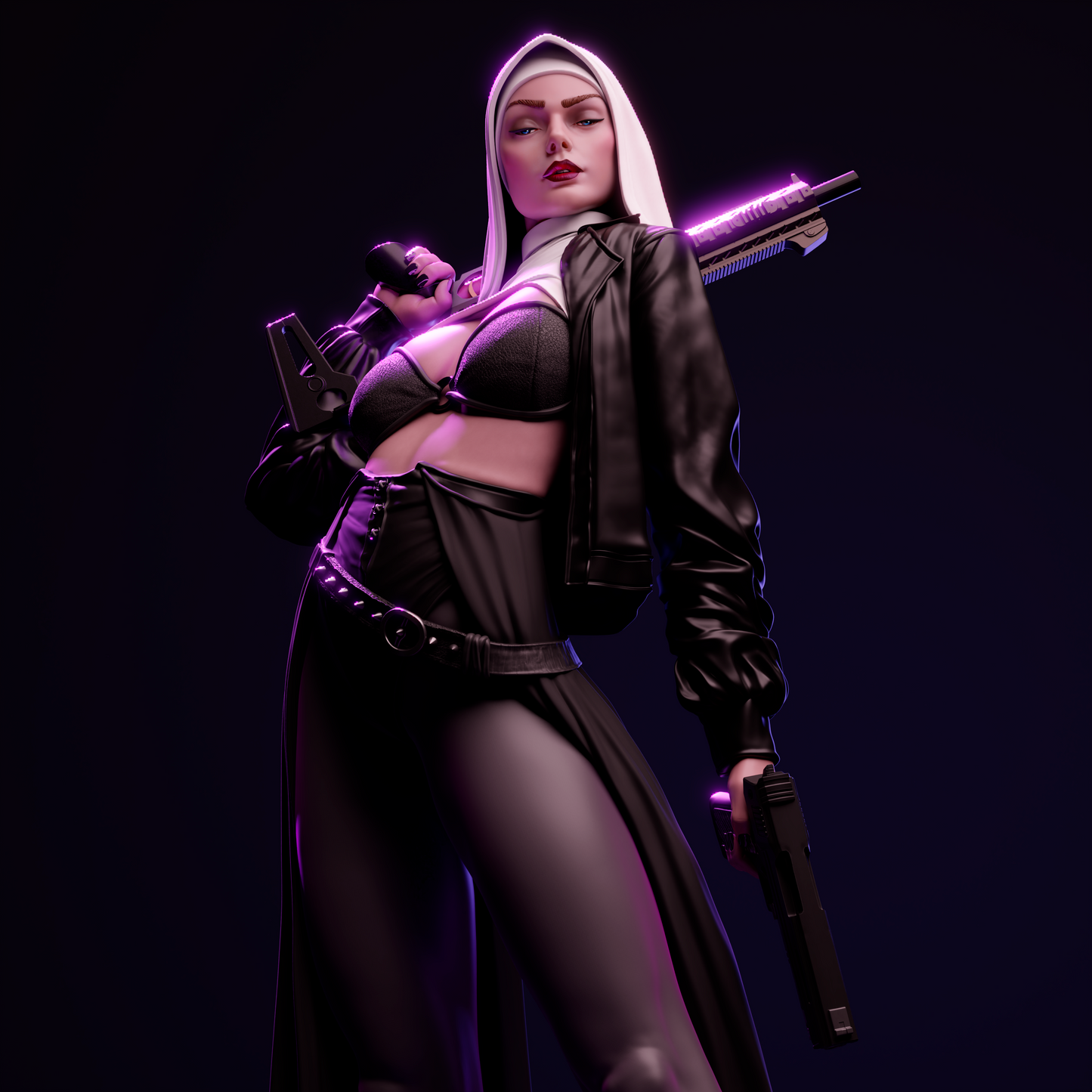 Nun with gun