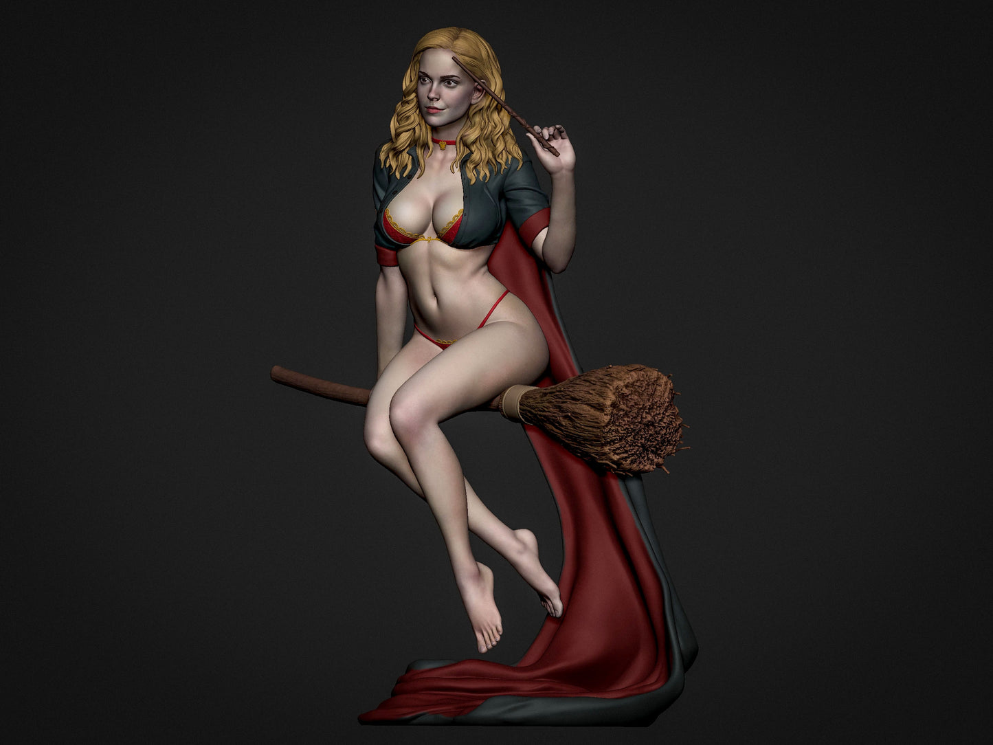 Adult Witch with broom (25 years) - SFW
