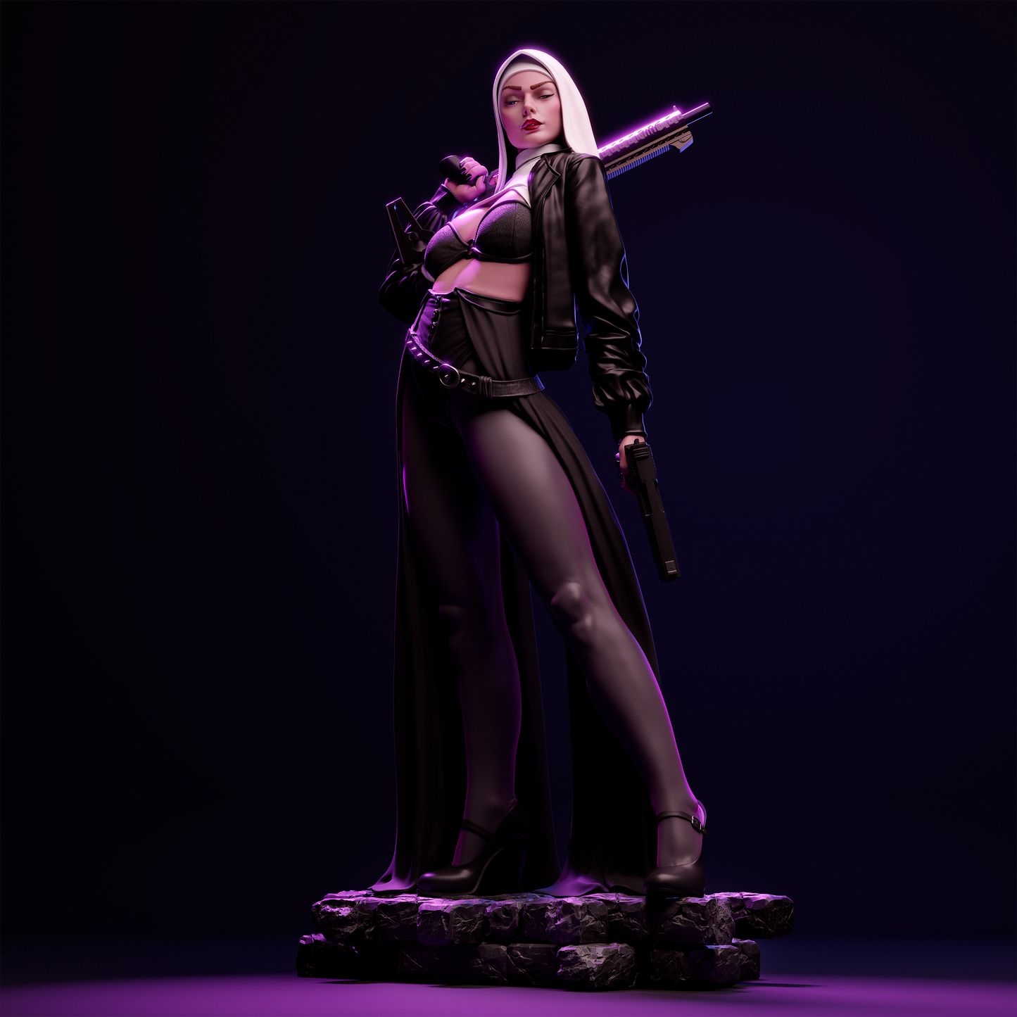 Nun with gun