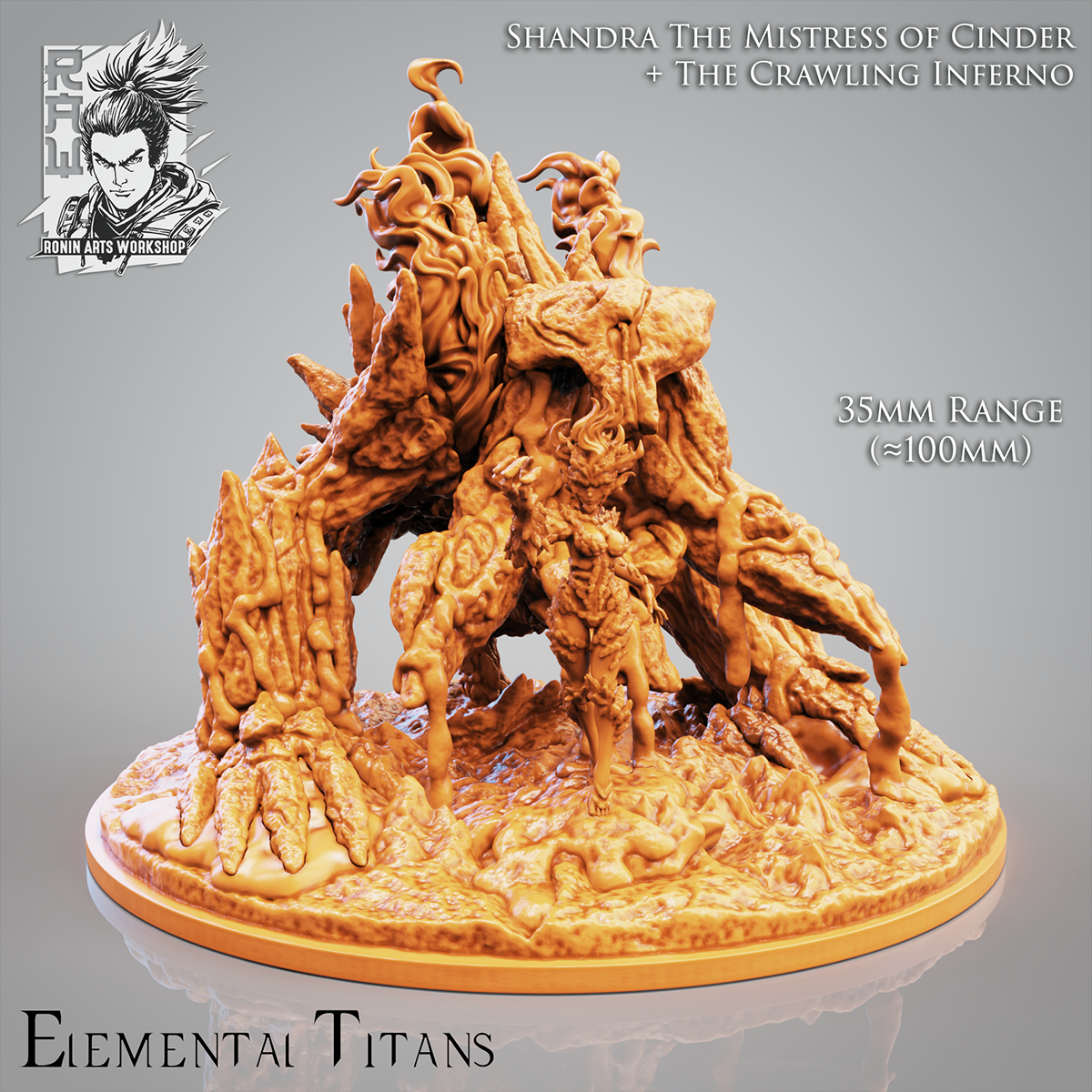 Shandra the Mistress of Cinder (Fire Elemental) and The Crwaling Inferno (Fire Golem)