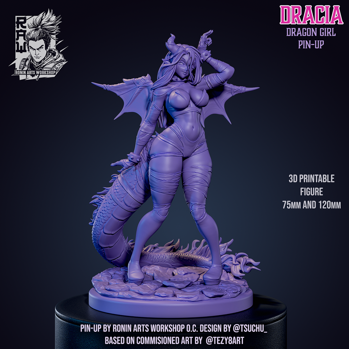 Dracia - Dragon girl pin-up - Standard Bounded