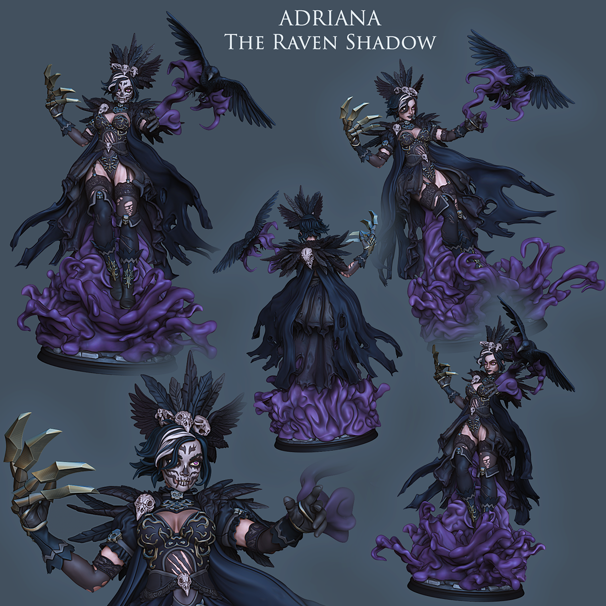 Adriana The Raven Shadow - Skull painting