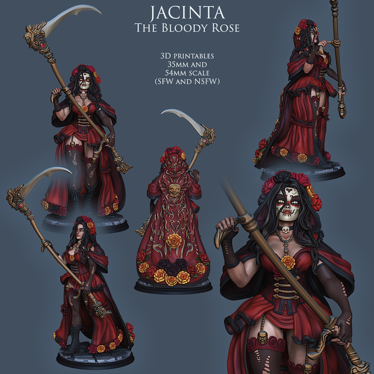 Jacinta the blody rose - Cowl with skull face painting