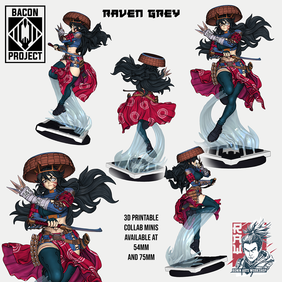 Raven Grey - Skirt and Hat