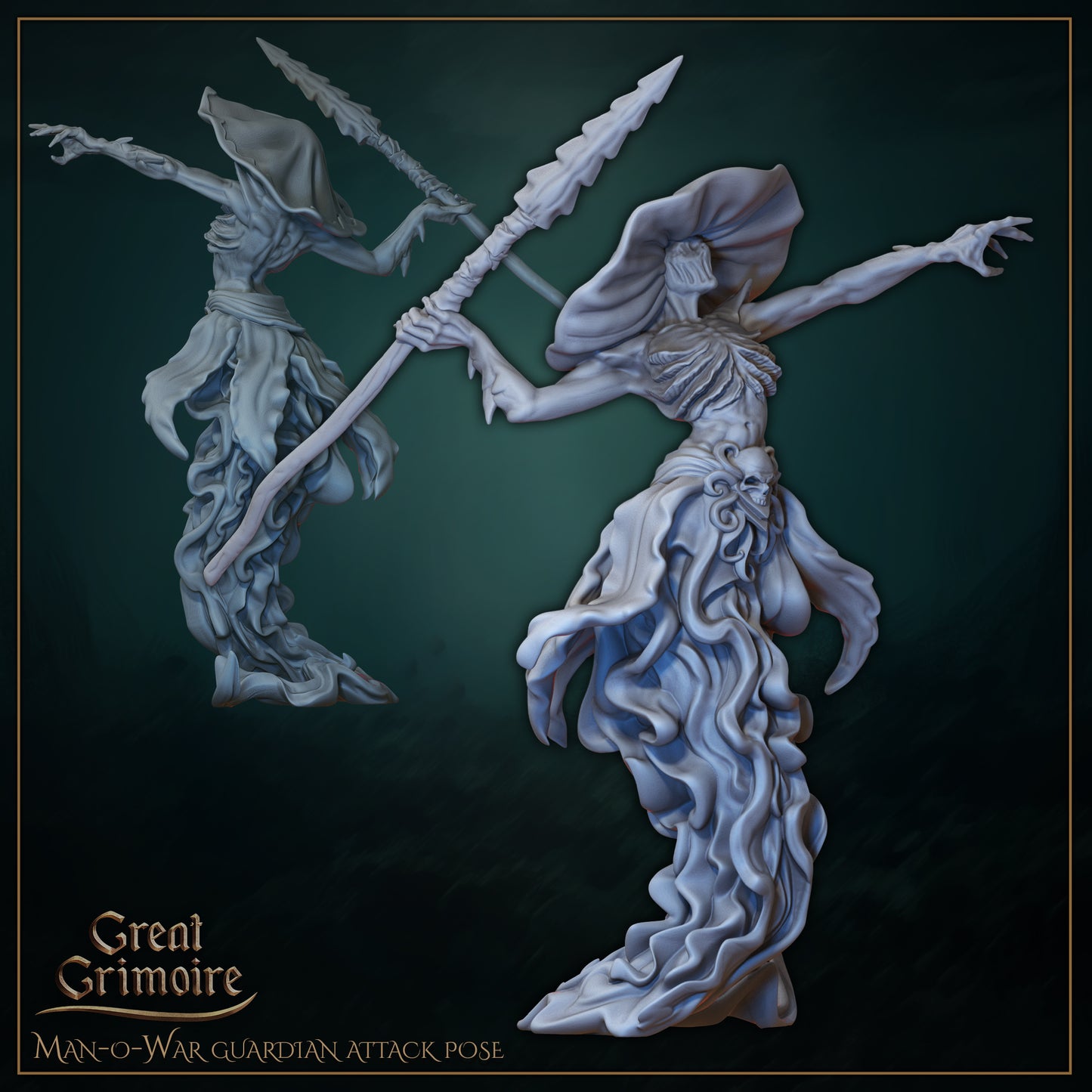 Underwater Sentinels - Man-o-War guardian attack pose