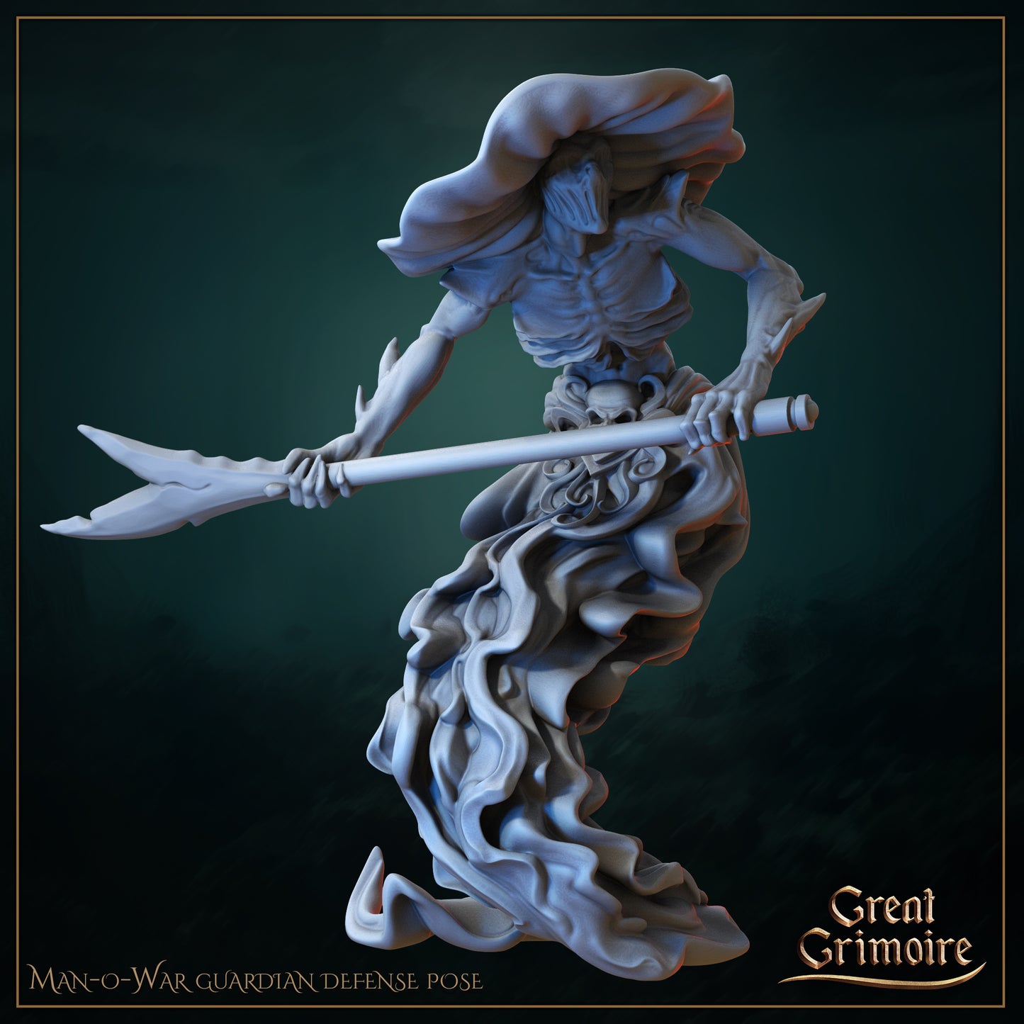 Underwater Sentinels - Man-o-War guardian defense pose