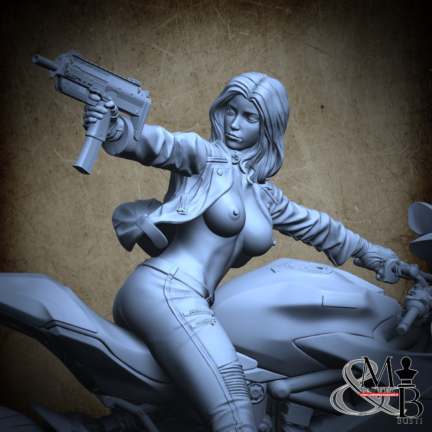 Biker (topless and jacket) - Base Model