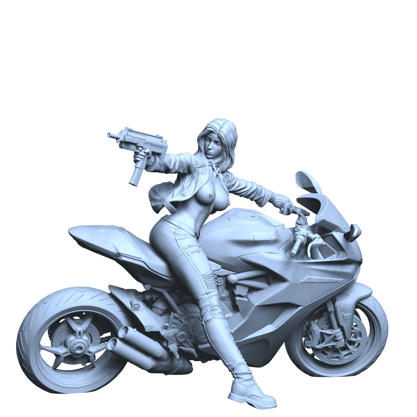 Biker (topless and jacket) - Base Model