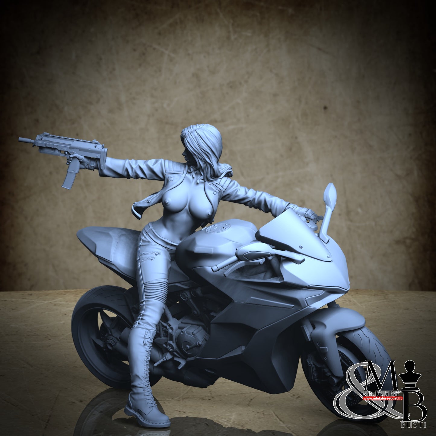 Biker (topless and jacket) - Base Model