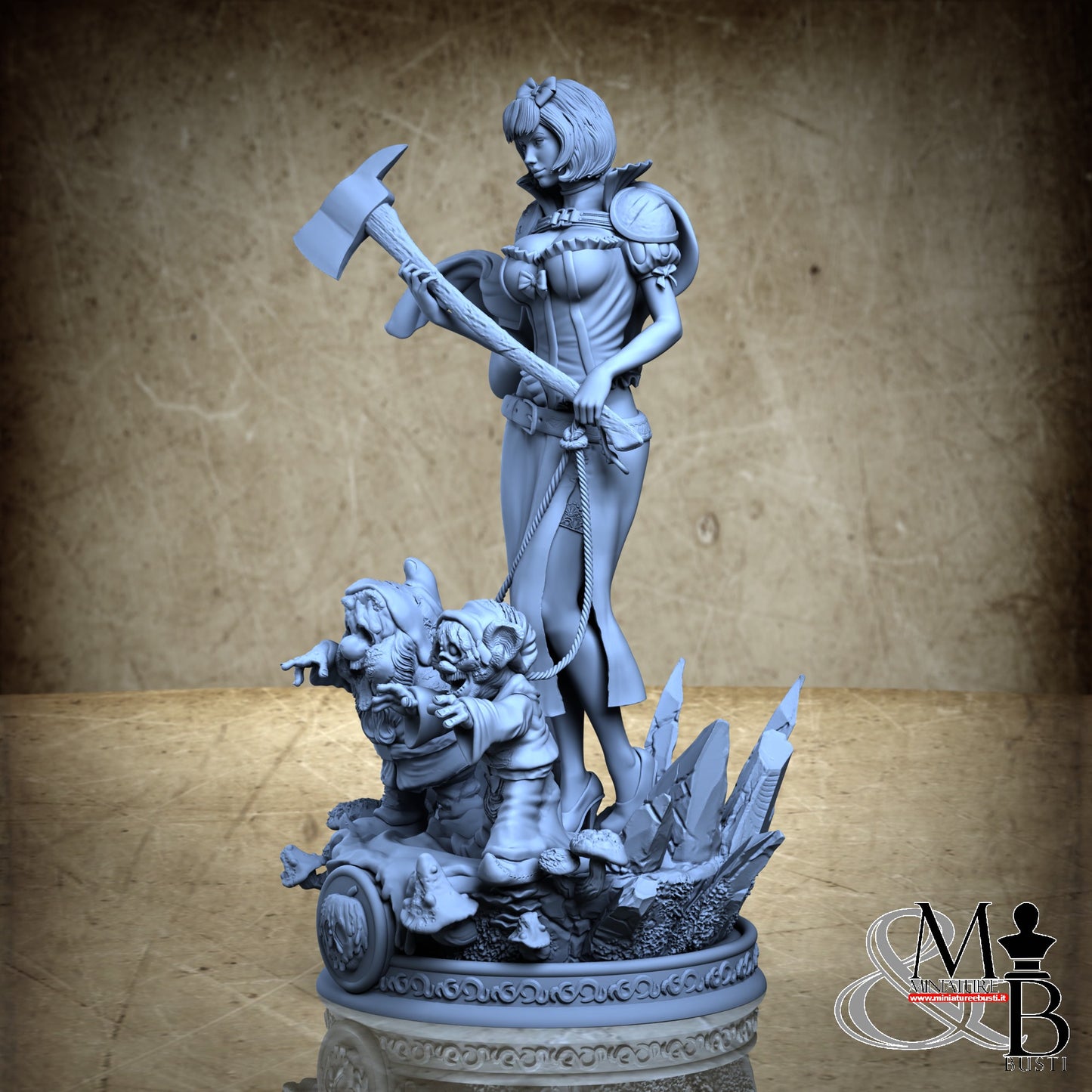 Creepy Girl with zombie dwarfs