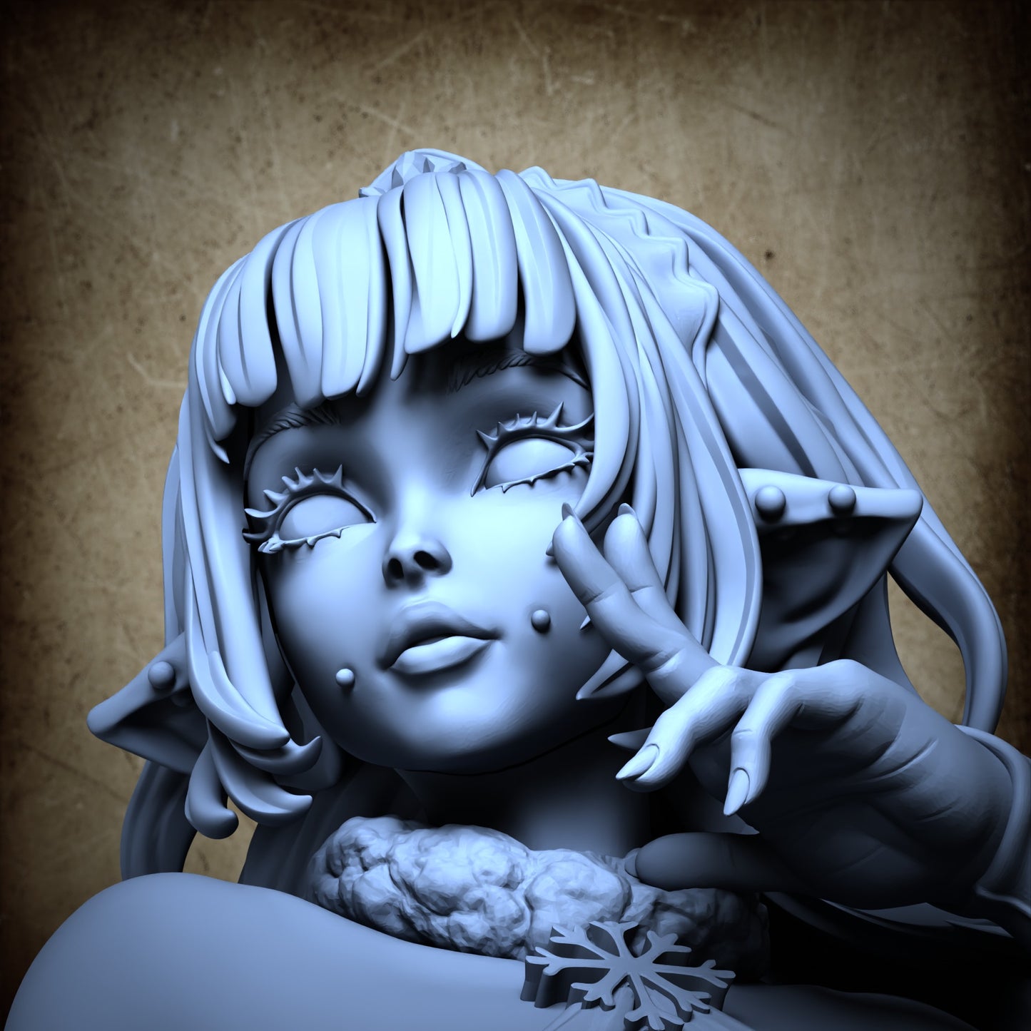Eirra - Snow Goblin Girl - Silver Outfit with Piercings