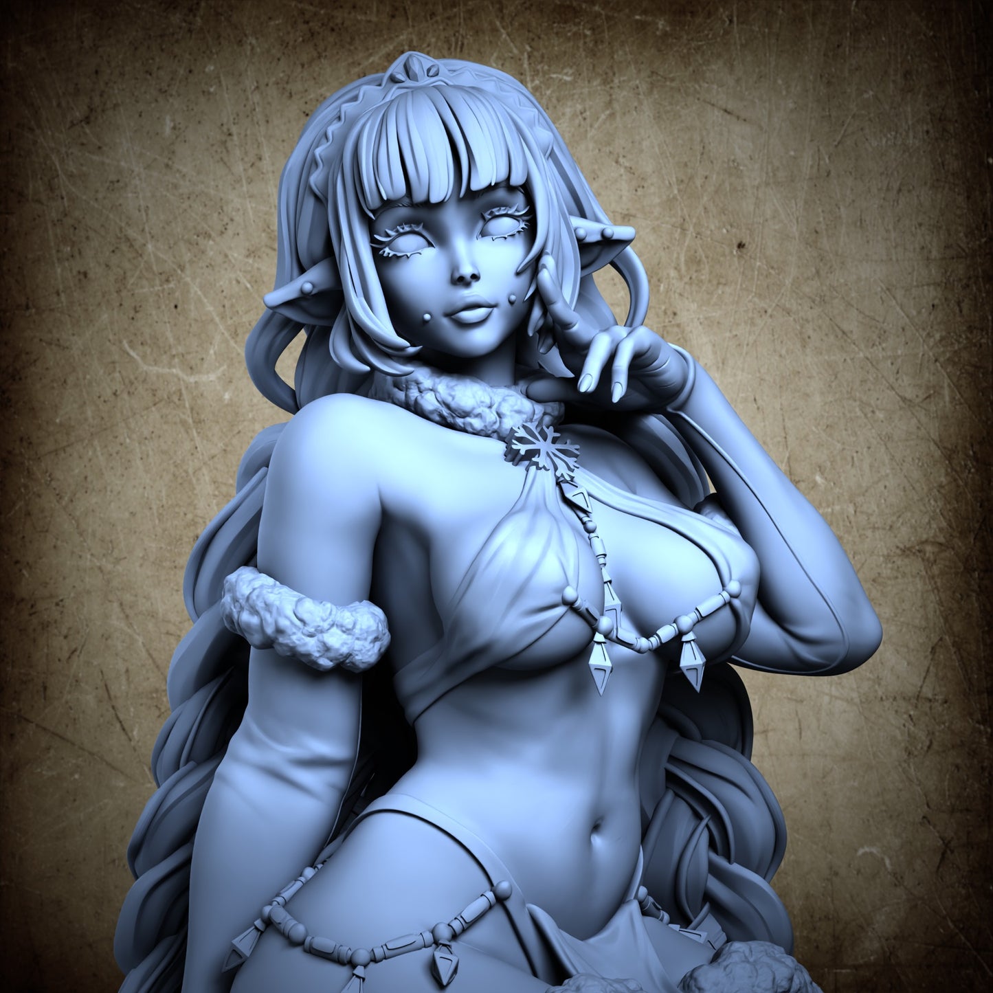 Eirra - Snow Goblin Girl - Silver Outfit with Piercings