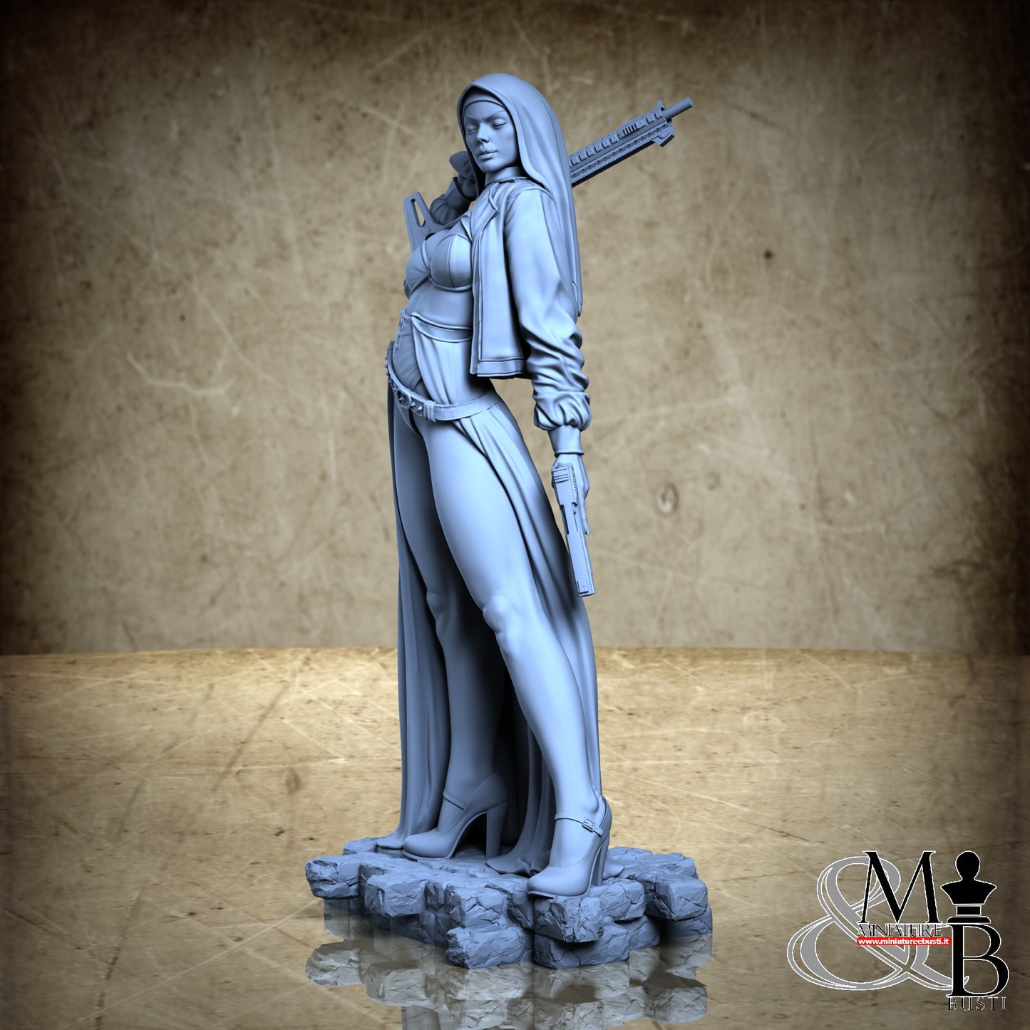 Nun with gun
