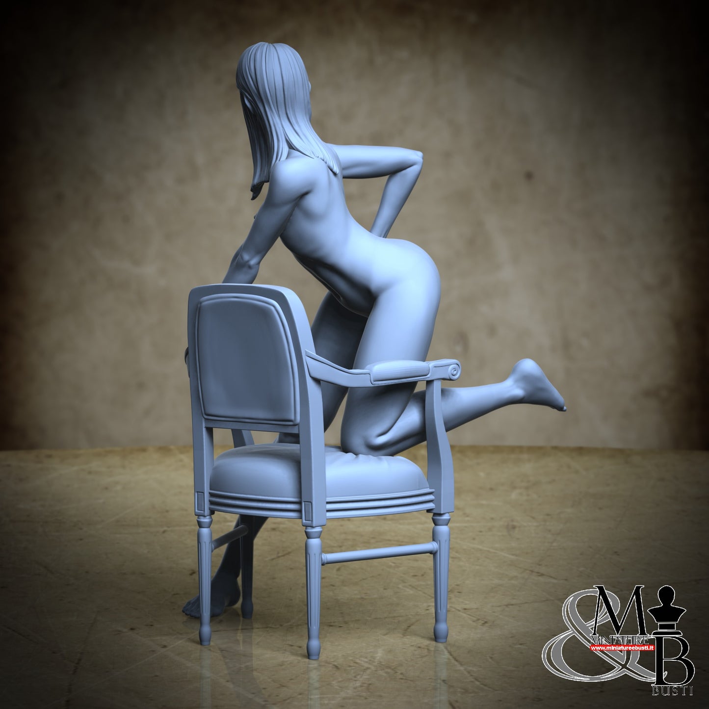 With a chair - Naked