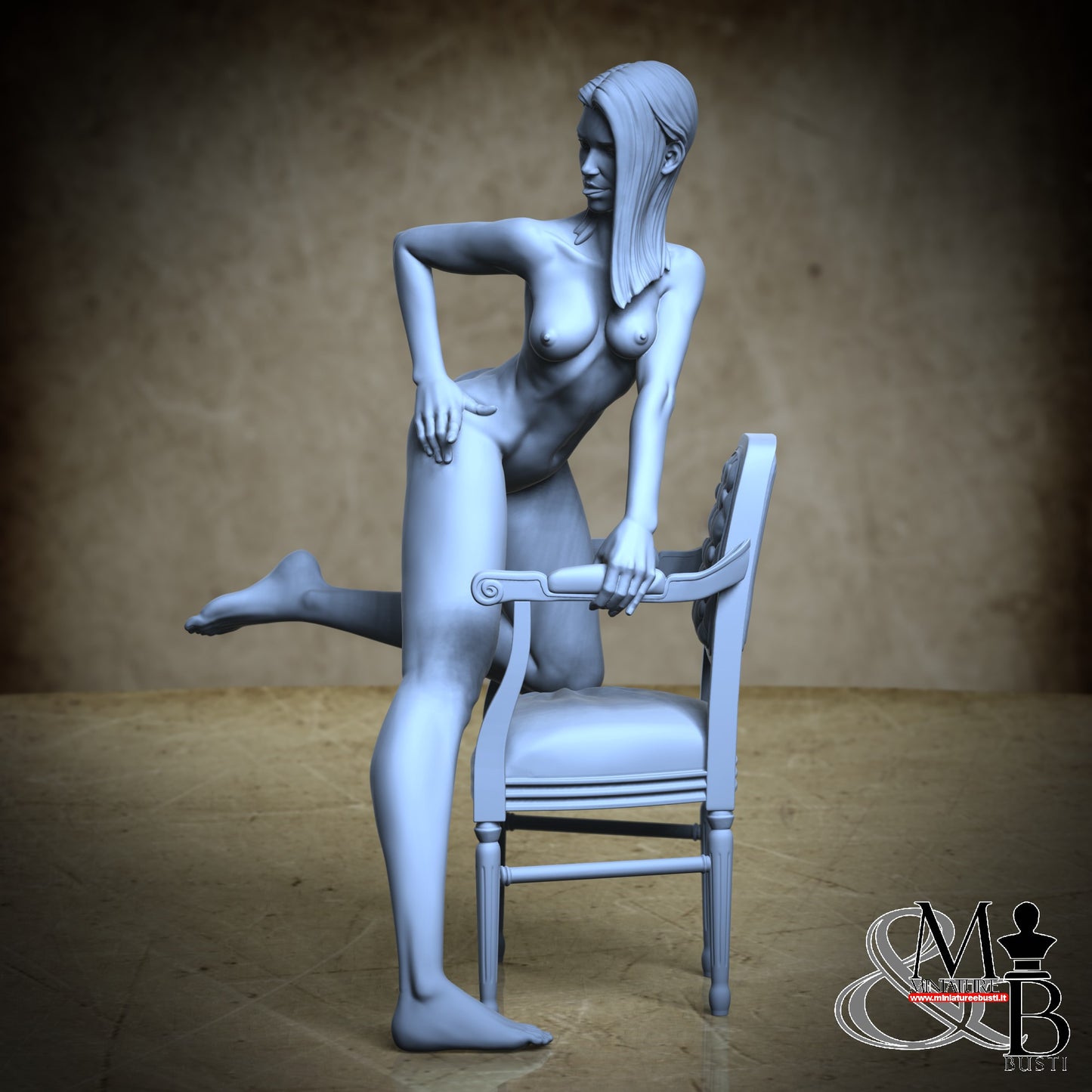 With a chair - Naked