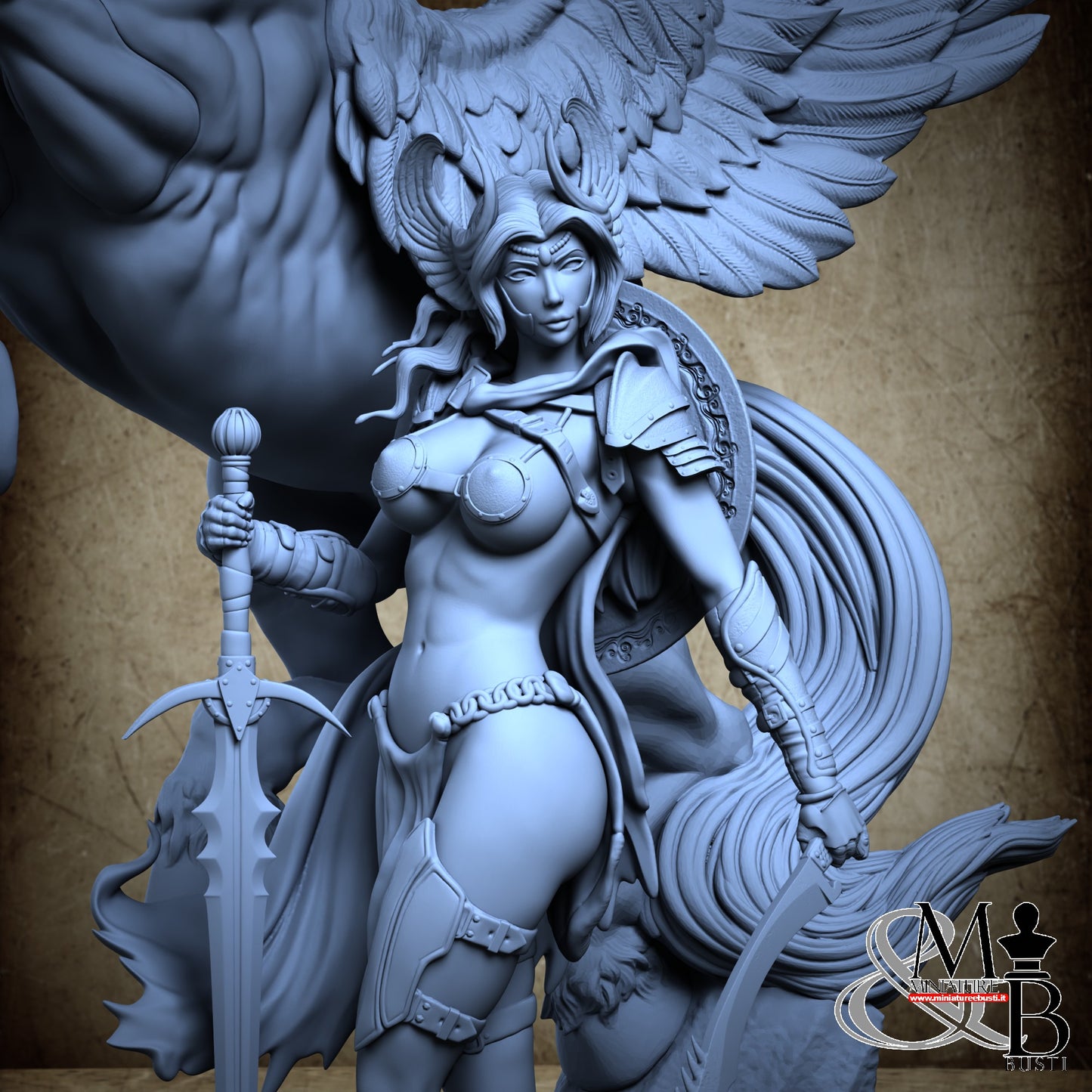 Pegasus and Lady Perseus - Diorama with sword