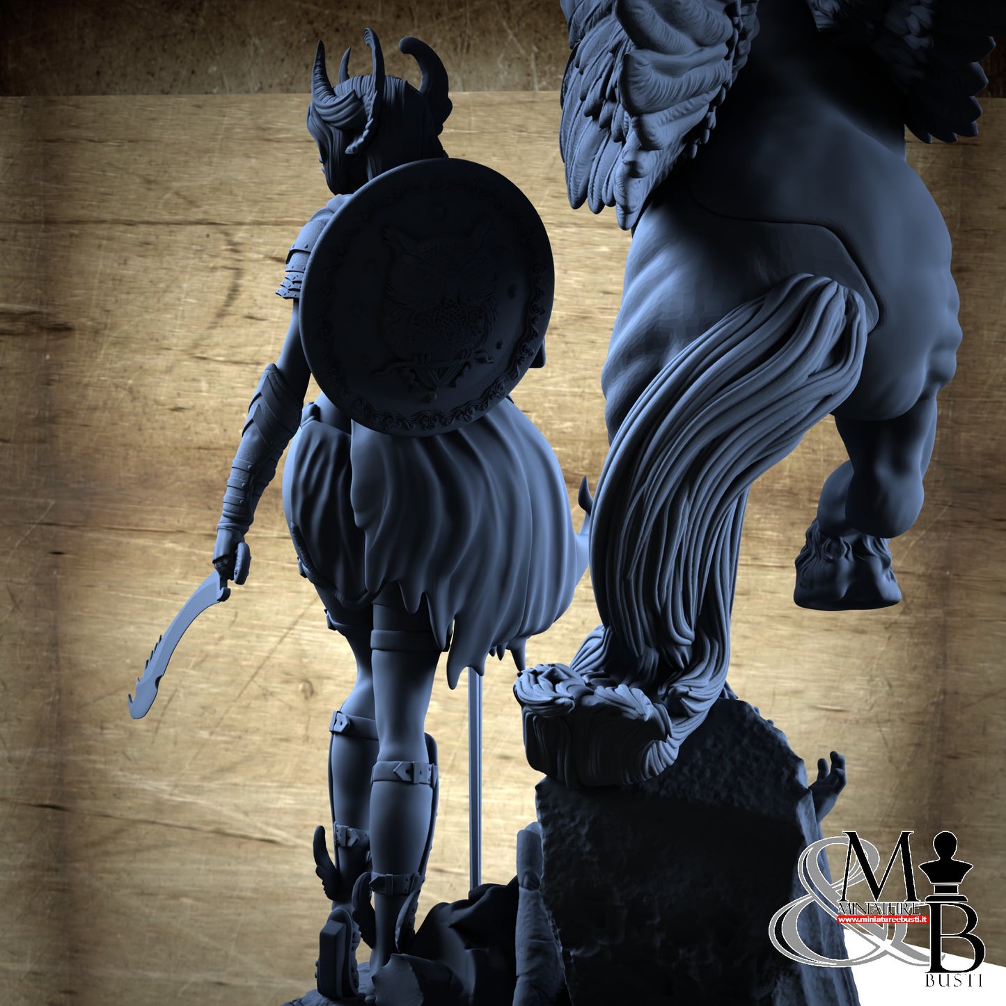 Pegasus and Lady Perseus - Diorama with sword