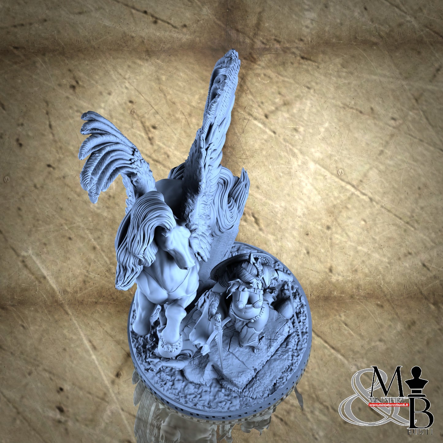 Pegasus and Lady Perseus - Diorama with sword