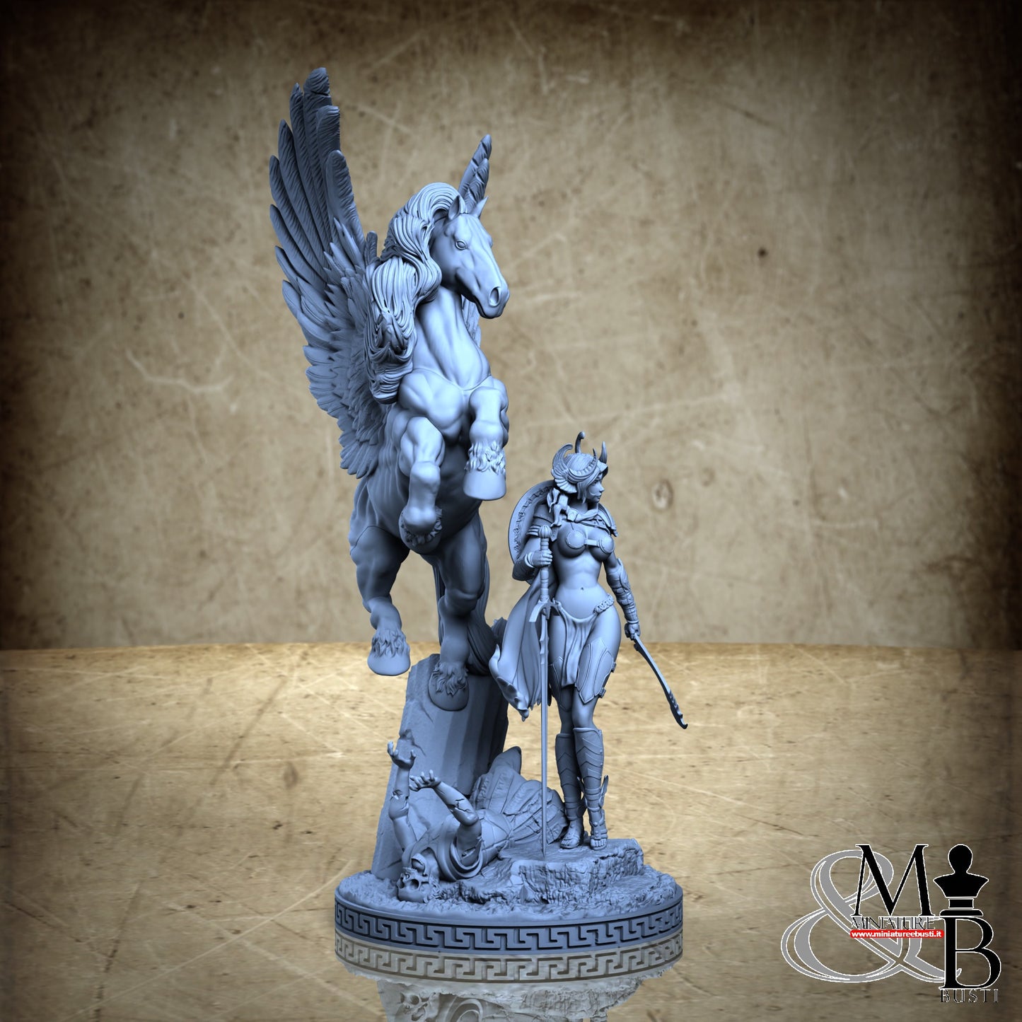Pegasus and Lady Perseus - Diorama with sword