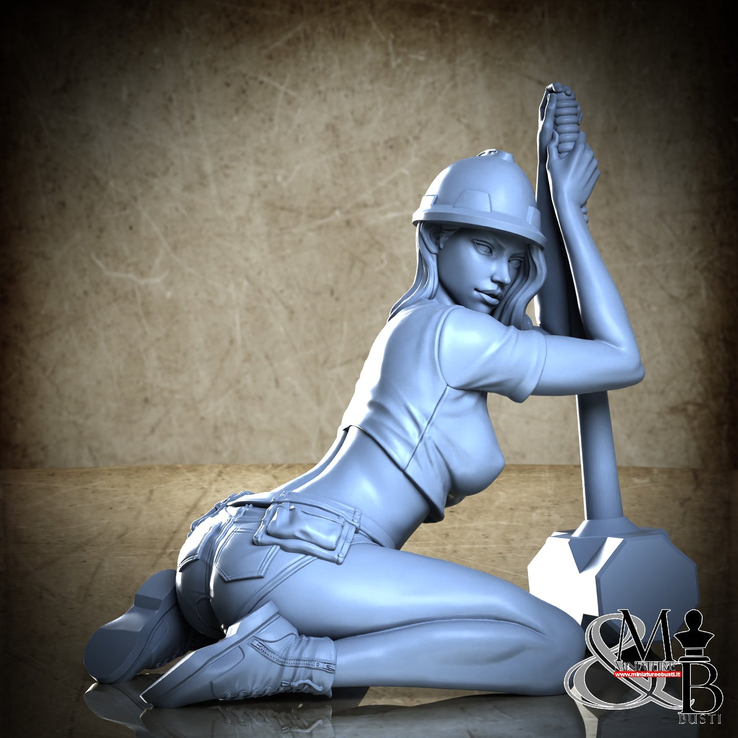 Pose 6 - Construction Worker - Clothed with helmet and ripped jeans