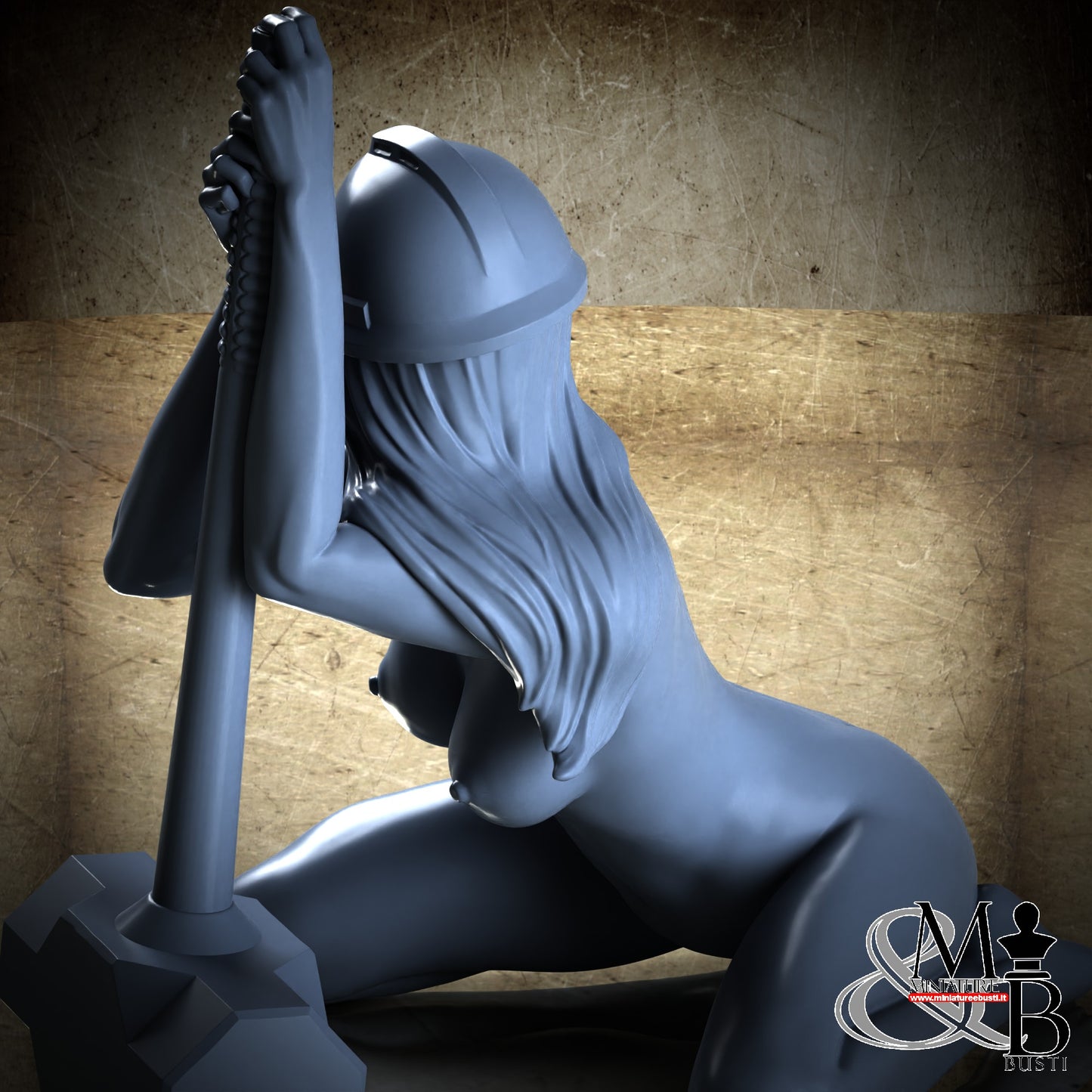 Pose 6 - Construction Worker - Naked with helmet