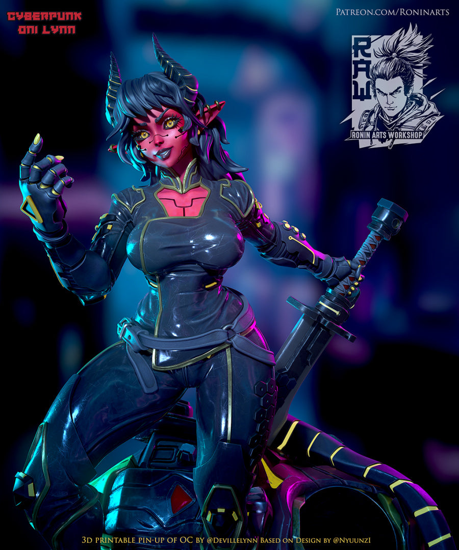 Cyberpunk Oni Linn - Clothed No Mask
