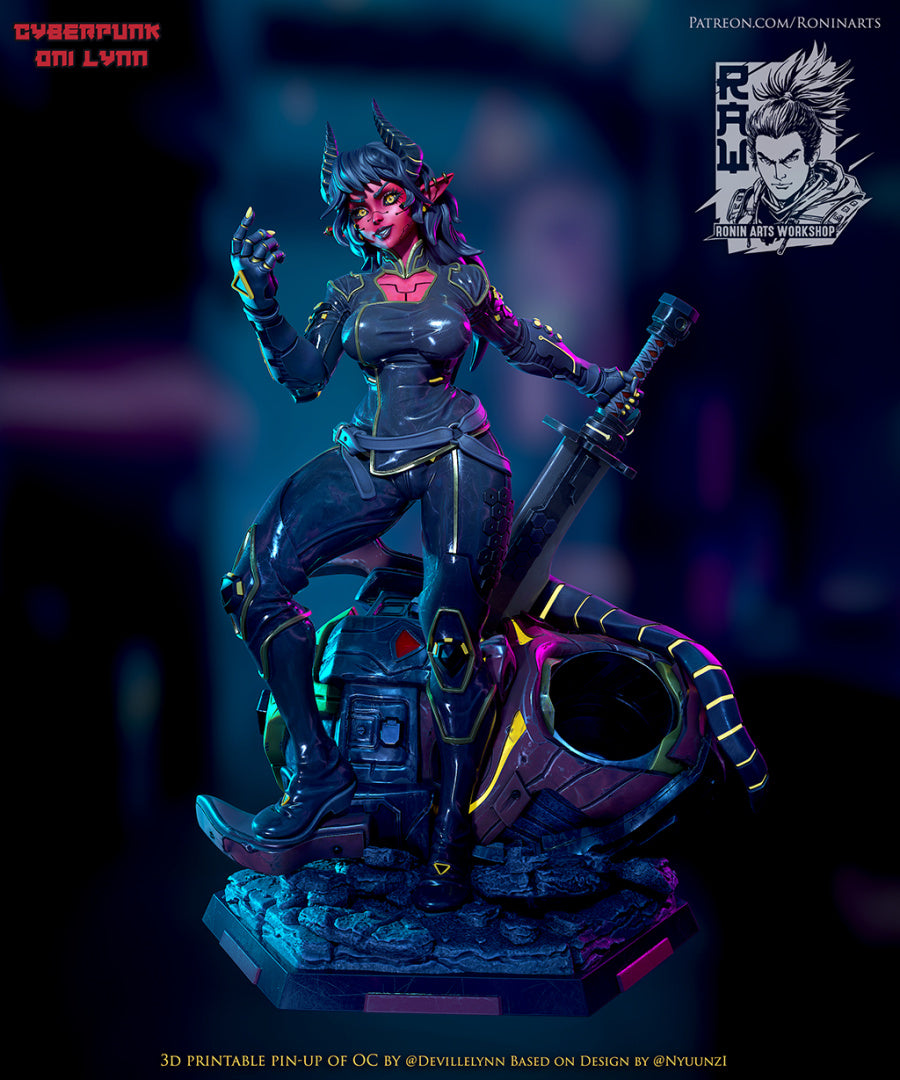 Cyberpunk Oni Linn - Clothed No Mask