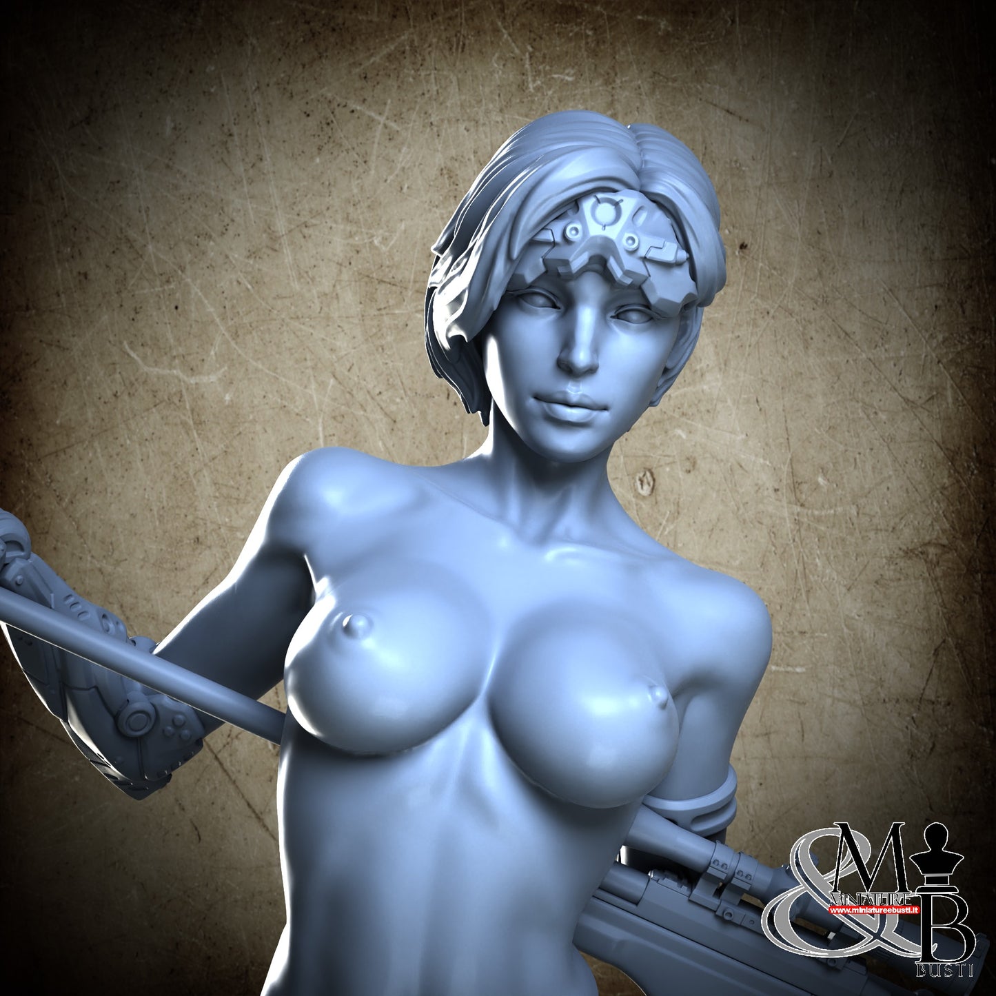 Sci-Fi Assassin Bust - Sci-Fi NSFW Visor Up