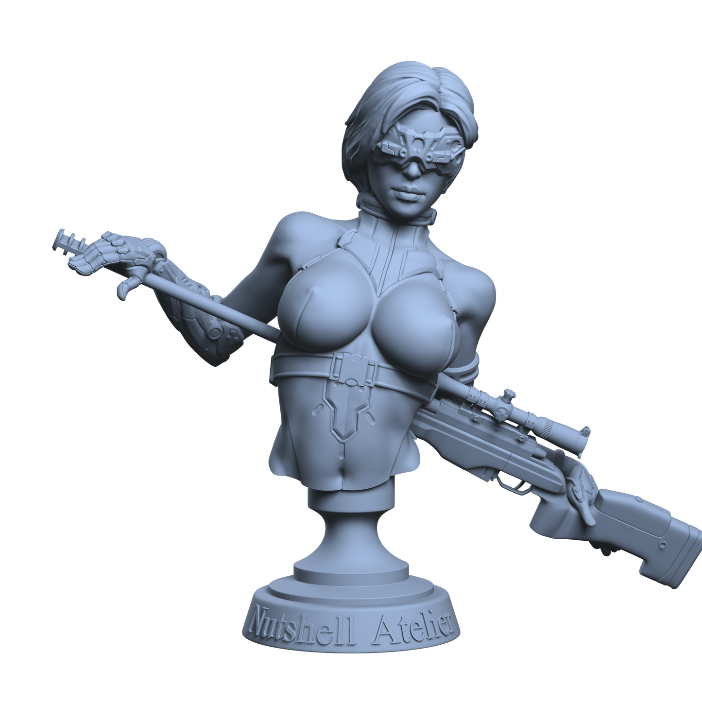 Sci-Fi Assassin Bust - Sci-Fi SFW visor down