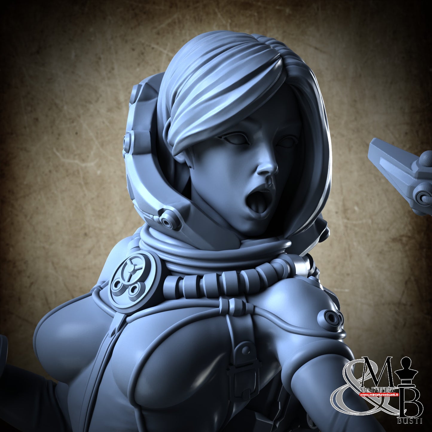 Space Girl Diorama - Open Helm