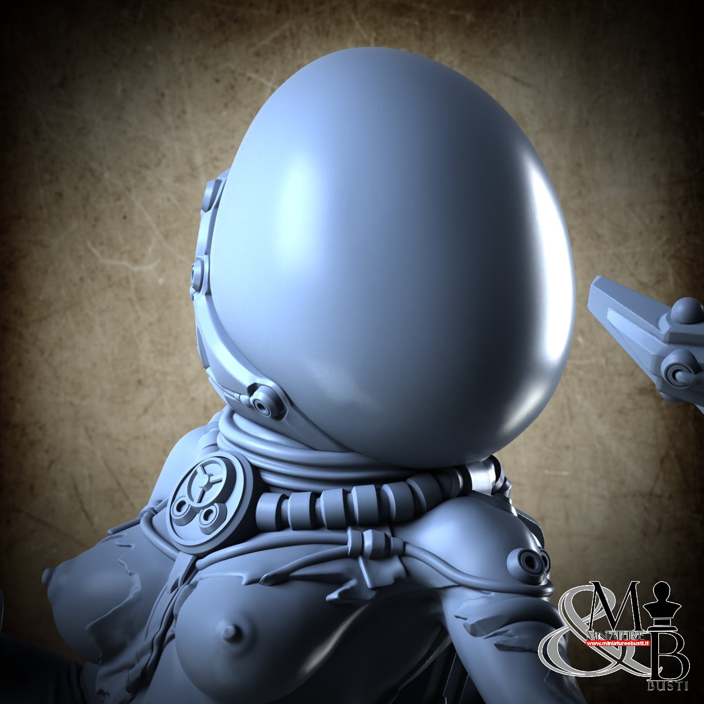 Space Girl Diorama - NSFW Torn Helm