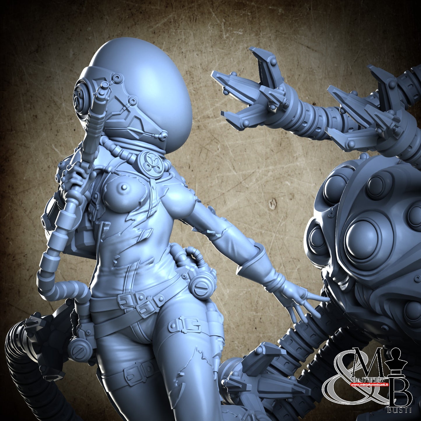 Space Girl Diorama - NSFW Torn Helm