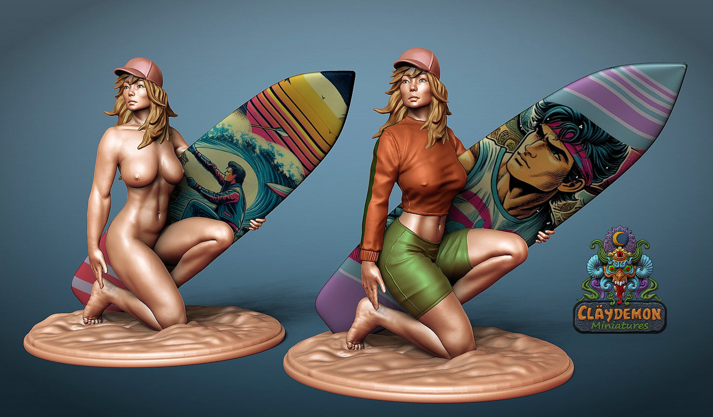 Surfer girl on the beach - SFW