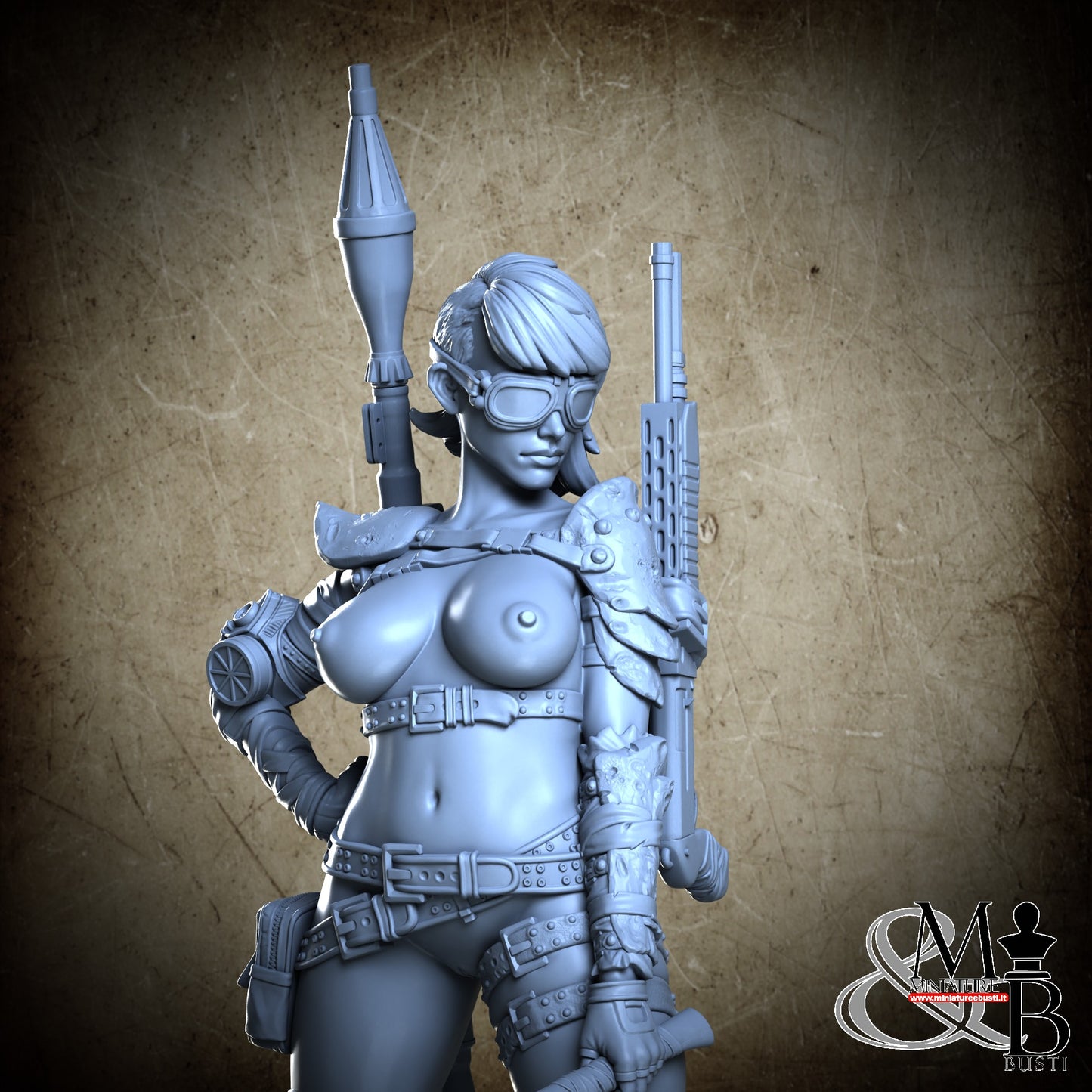 Thick Post Apocalypse Girl Goggle - Nude
