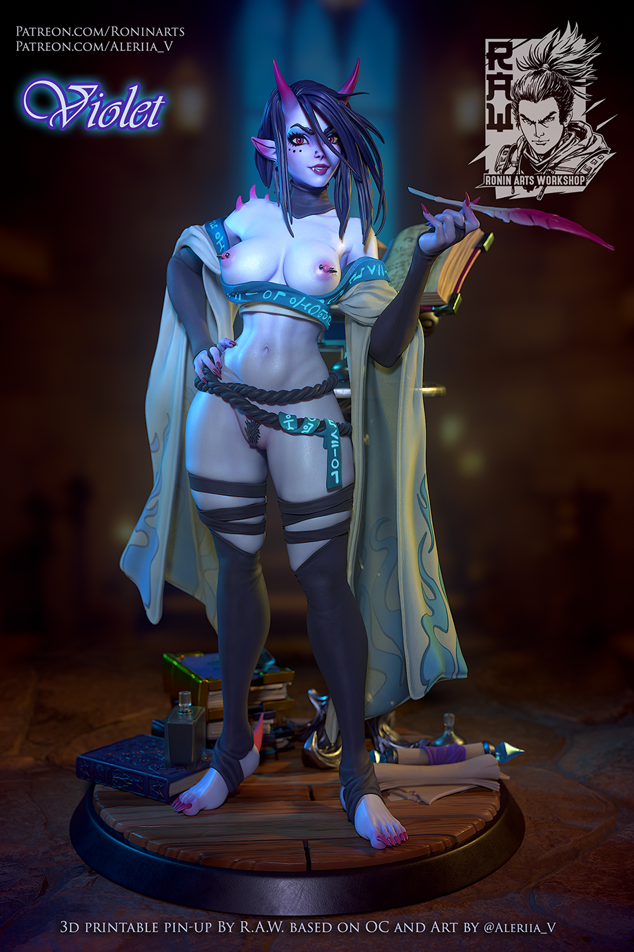 Pinup Violet Stand Pose - NSFW