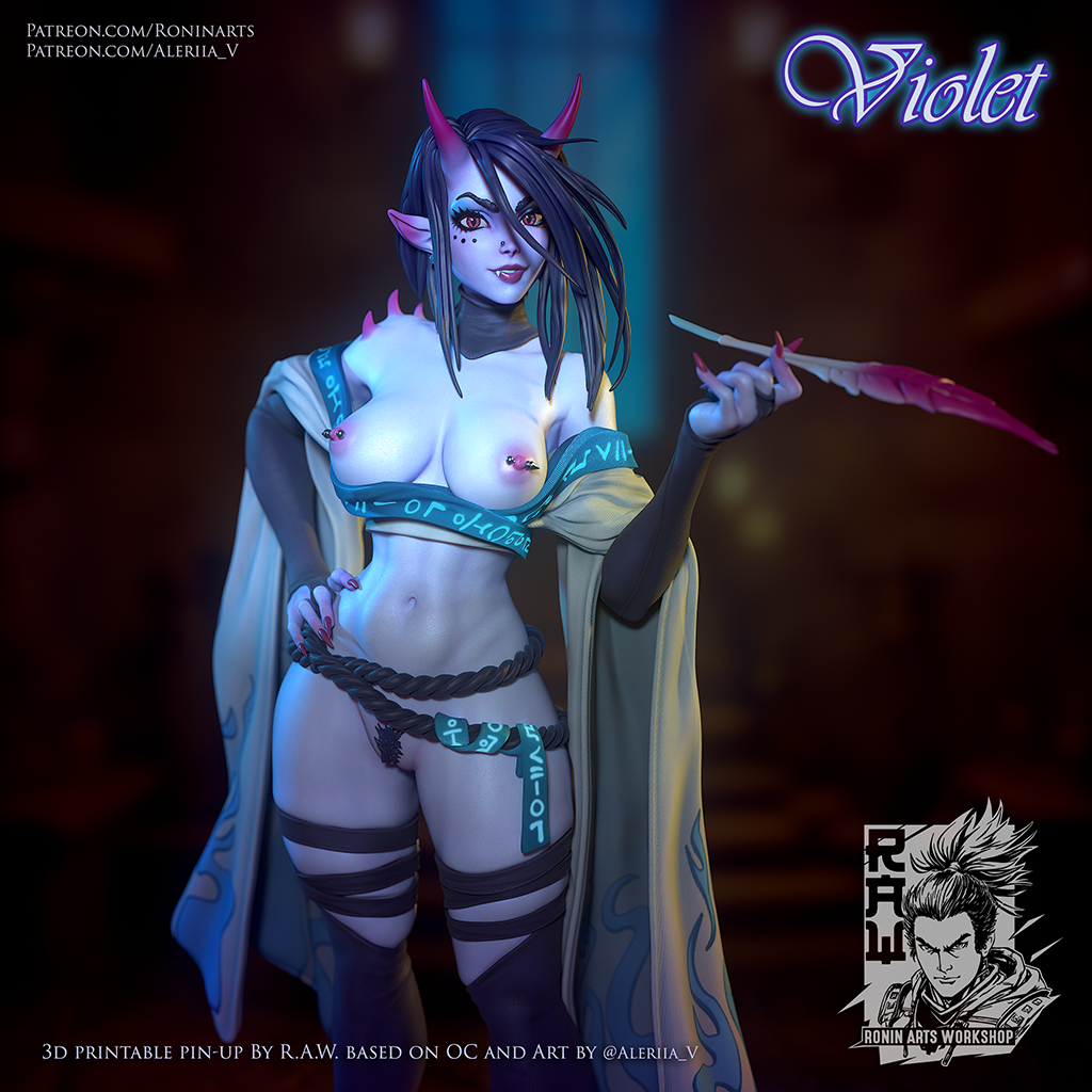 Pinup Violet Stand Pose - NSFW