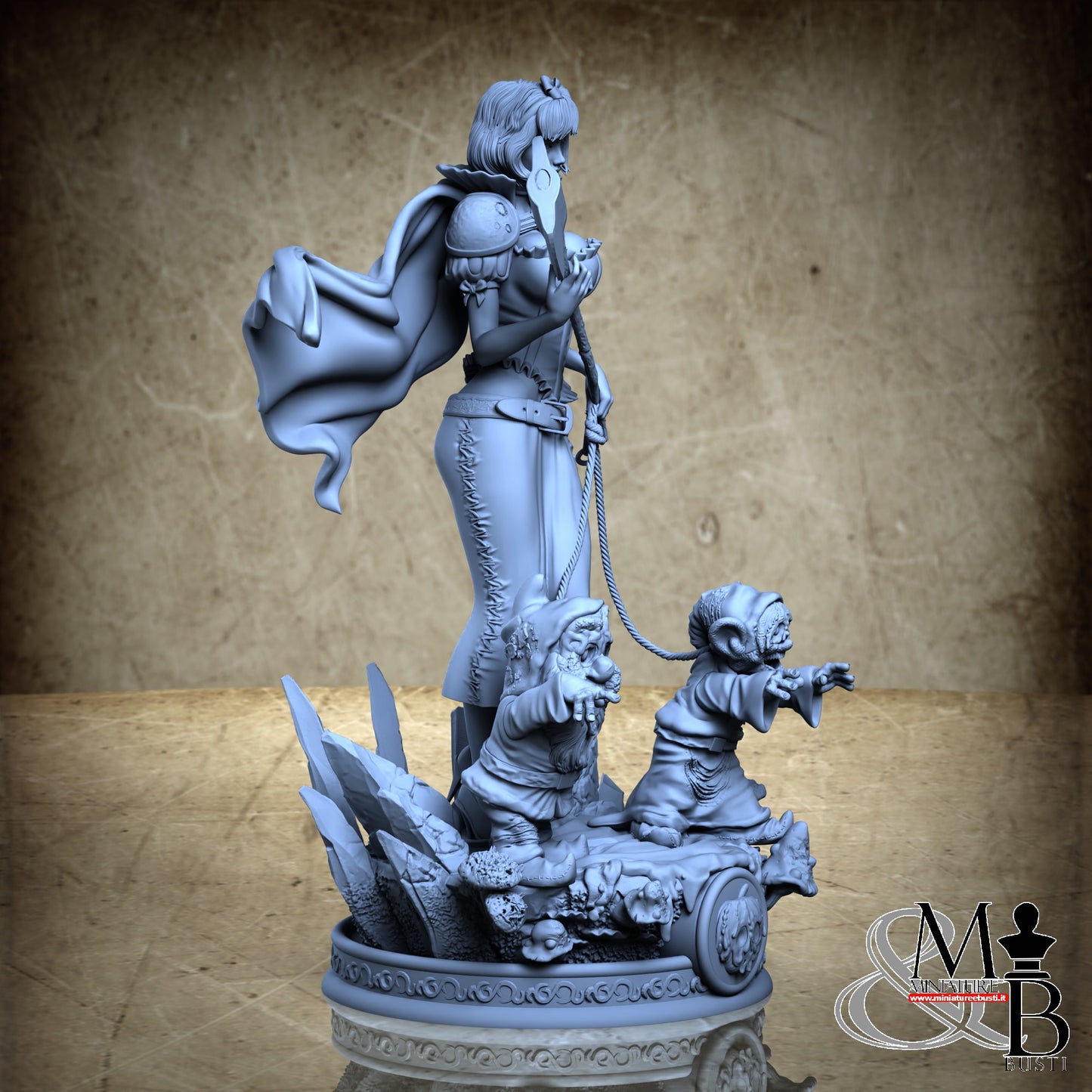 Creepy Girl with zombie dwarfs