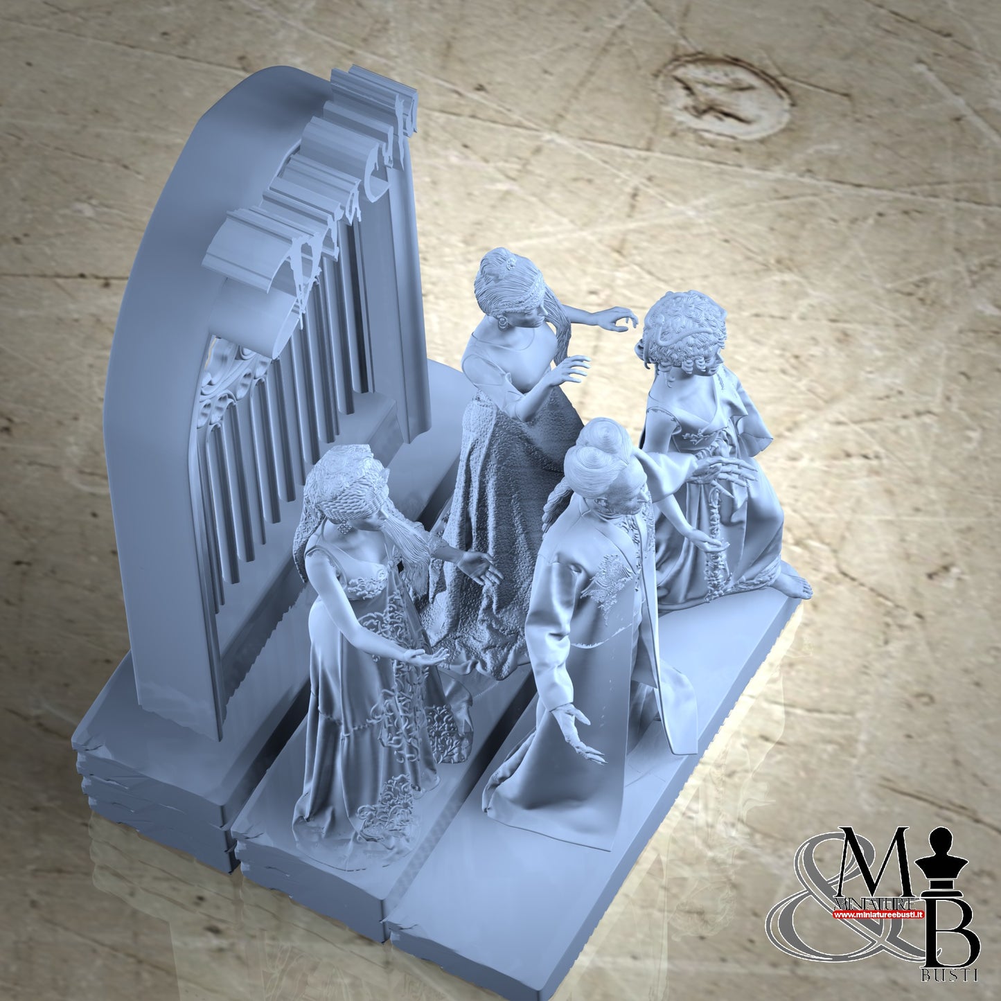 Dracula and brides - Diorama with base