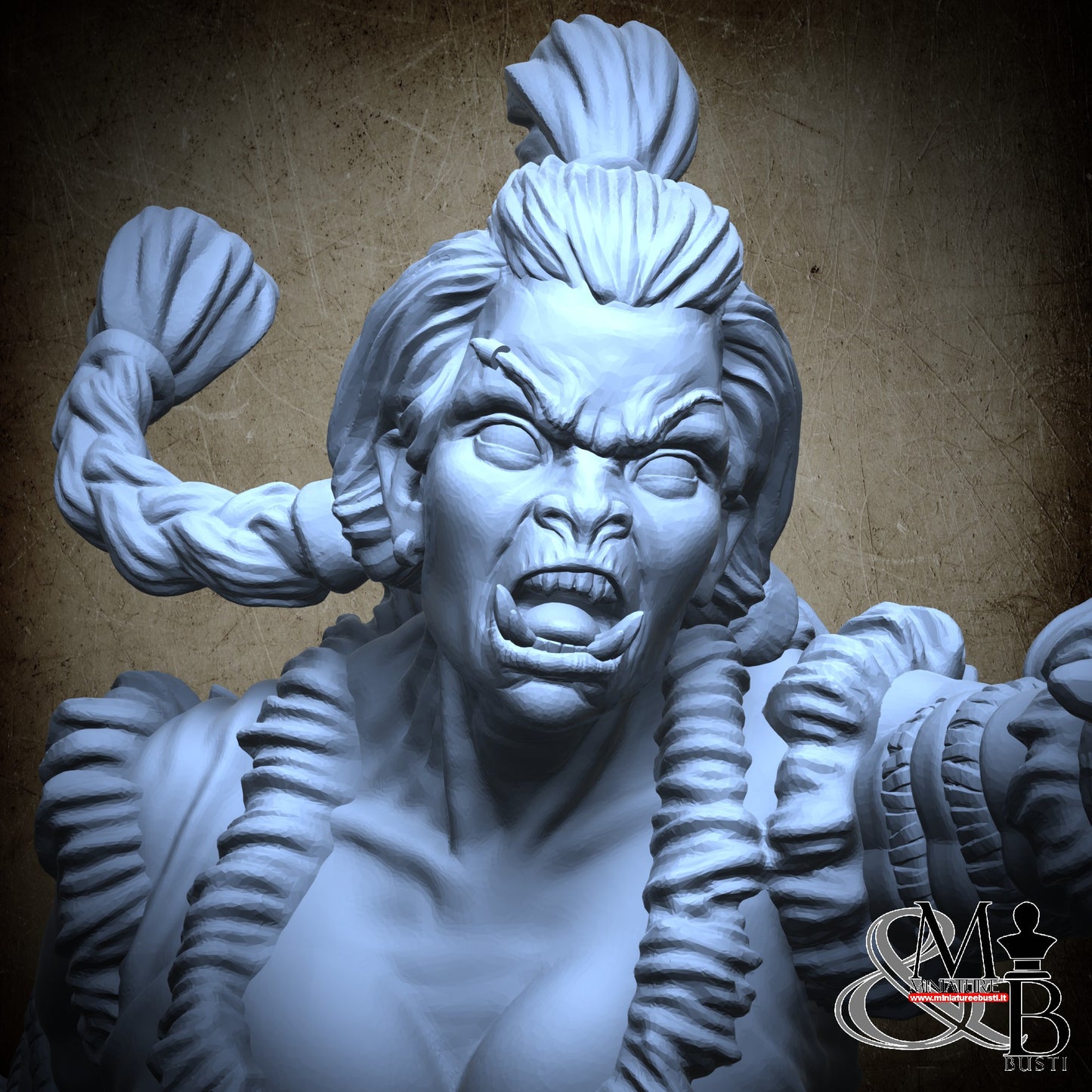 Druutha the orc huntress - Diorama