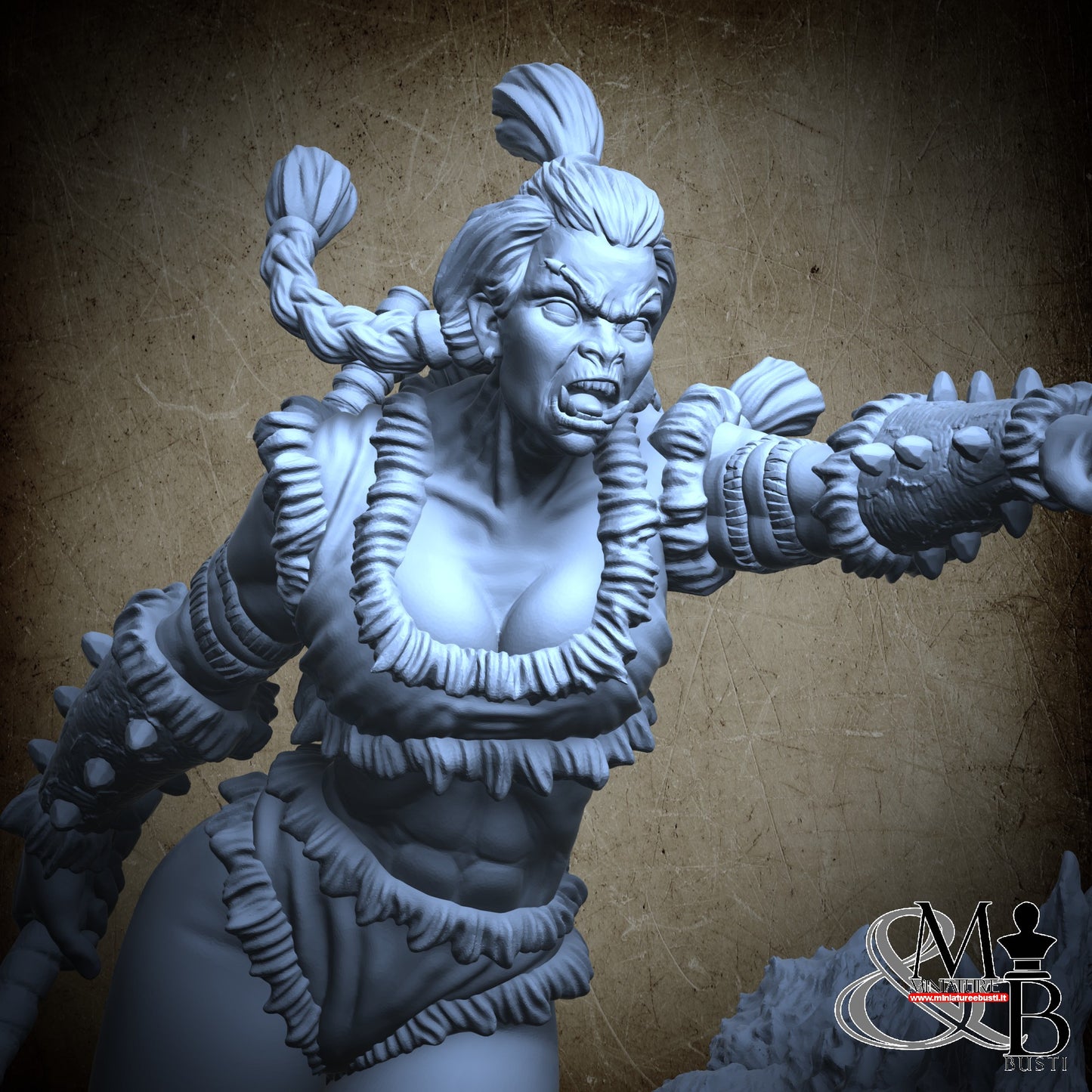 Druutha the orc huntress - Diorama