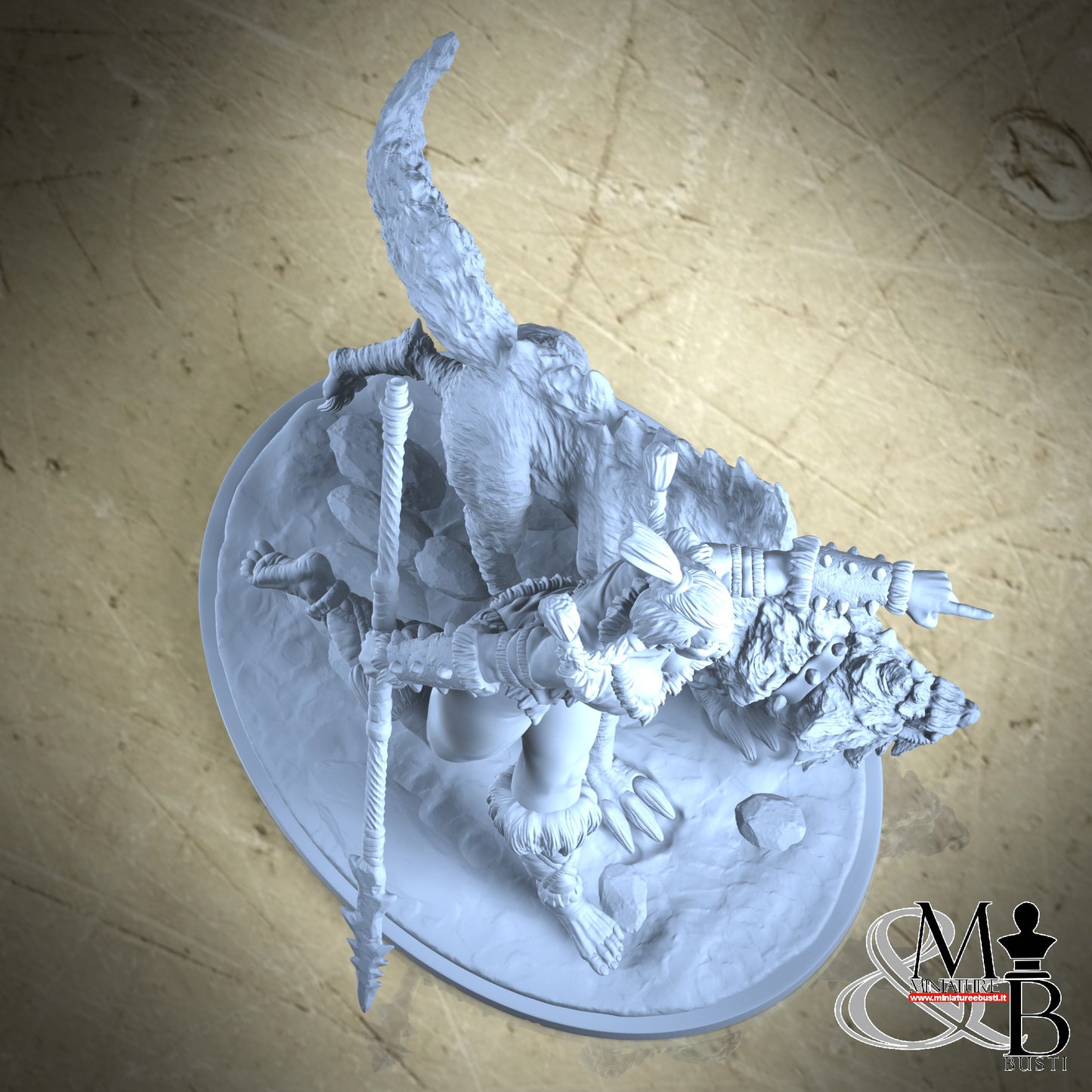 Druutha the orc huntress - Diorama