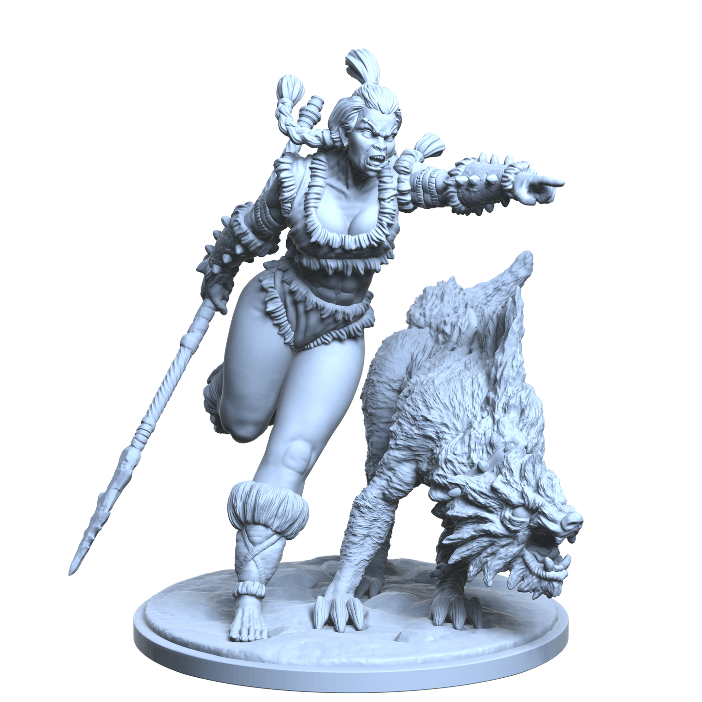Druutha the orc huntress - Diorama