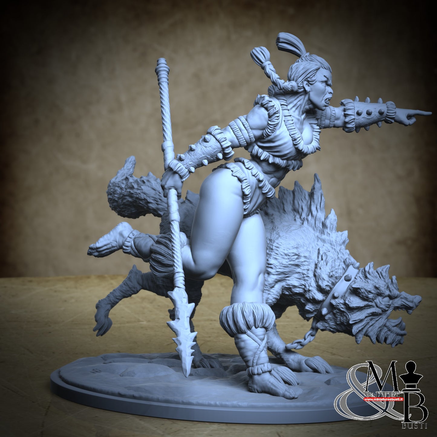 Druutha the orc huntress - Diorama