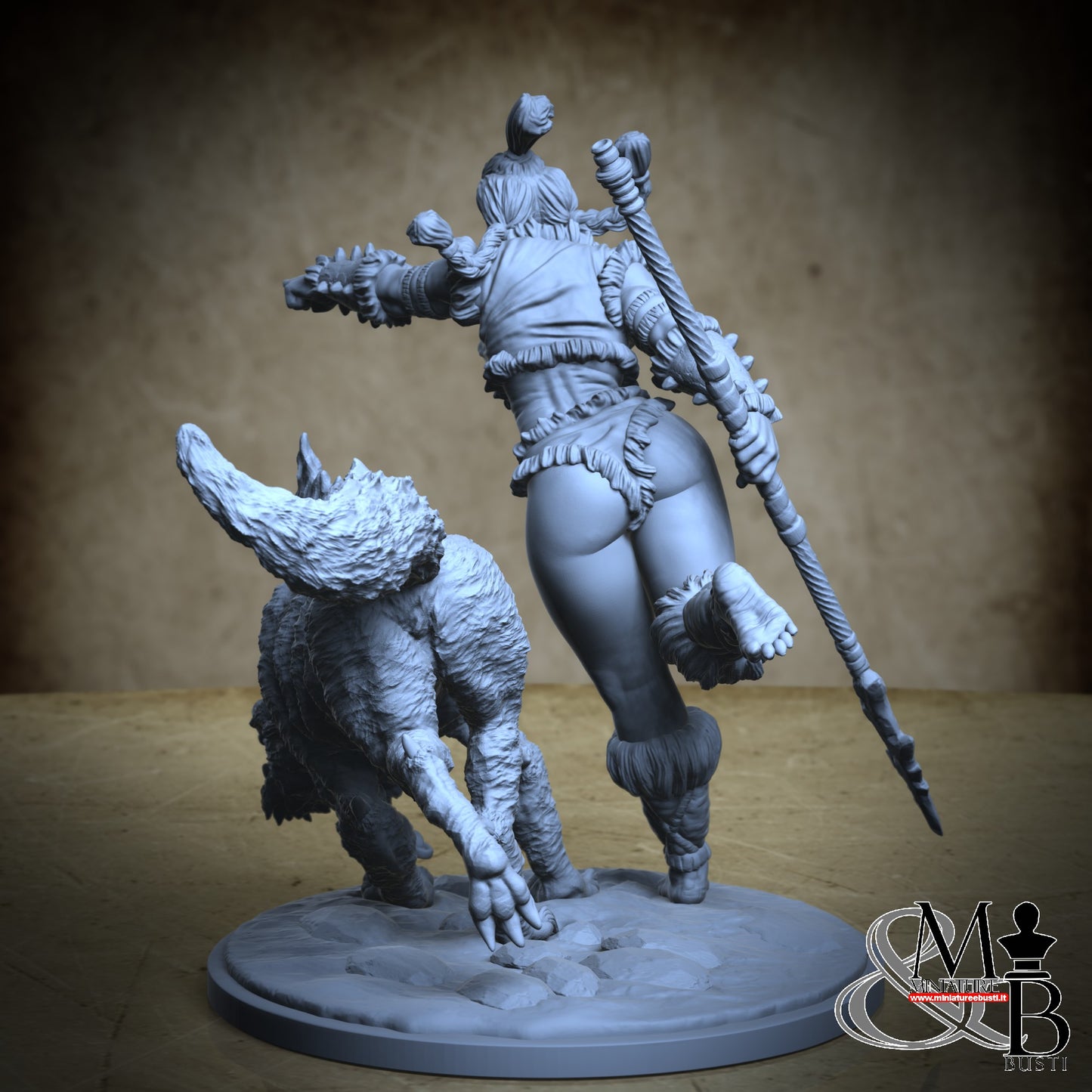 Druutha the orc huntress - Diorama