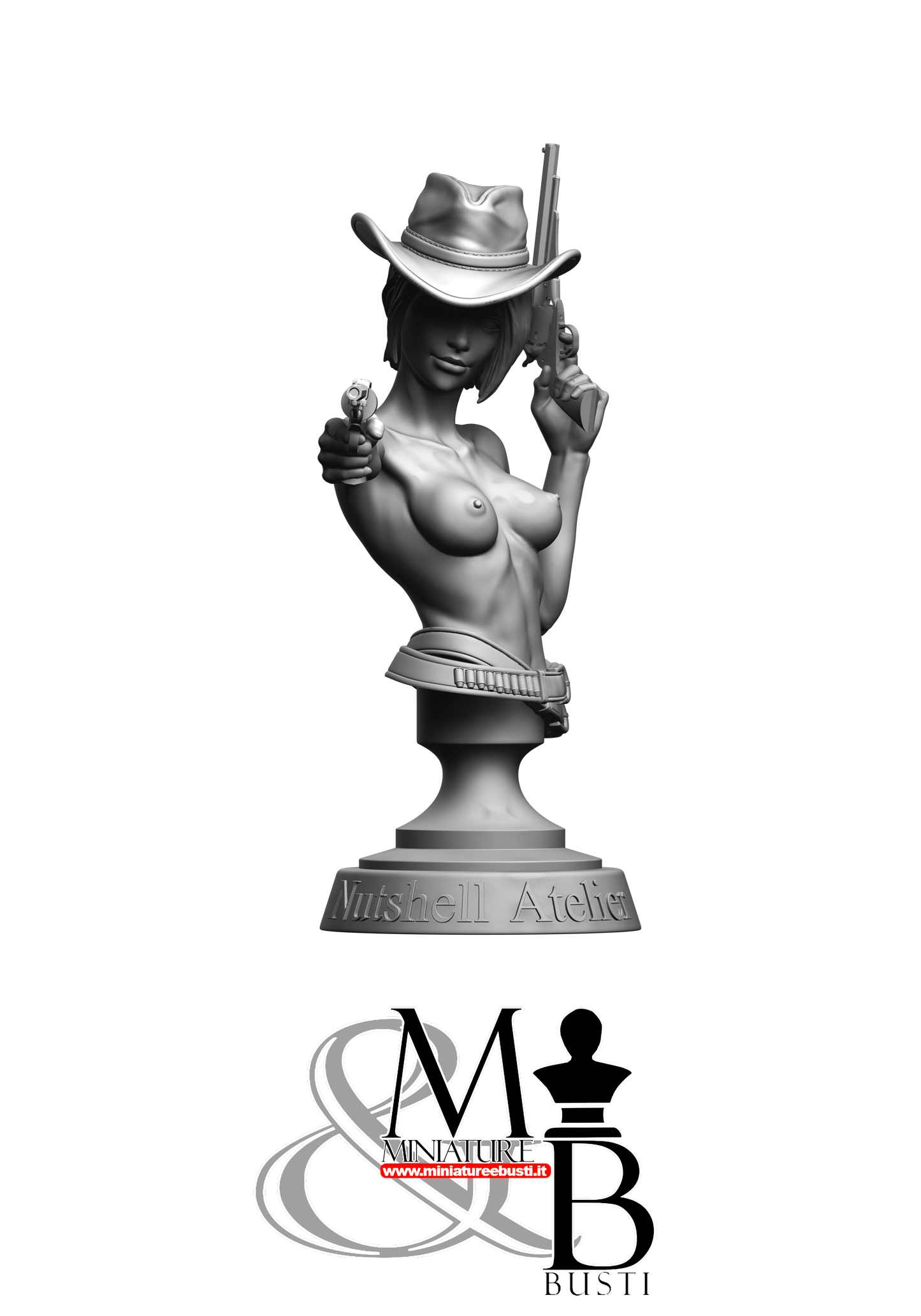 Gunslinger 02 Bust - Nude Hat