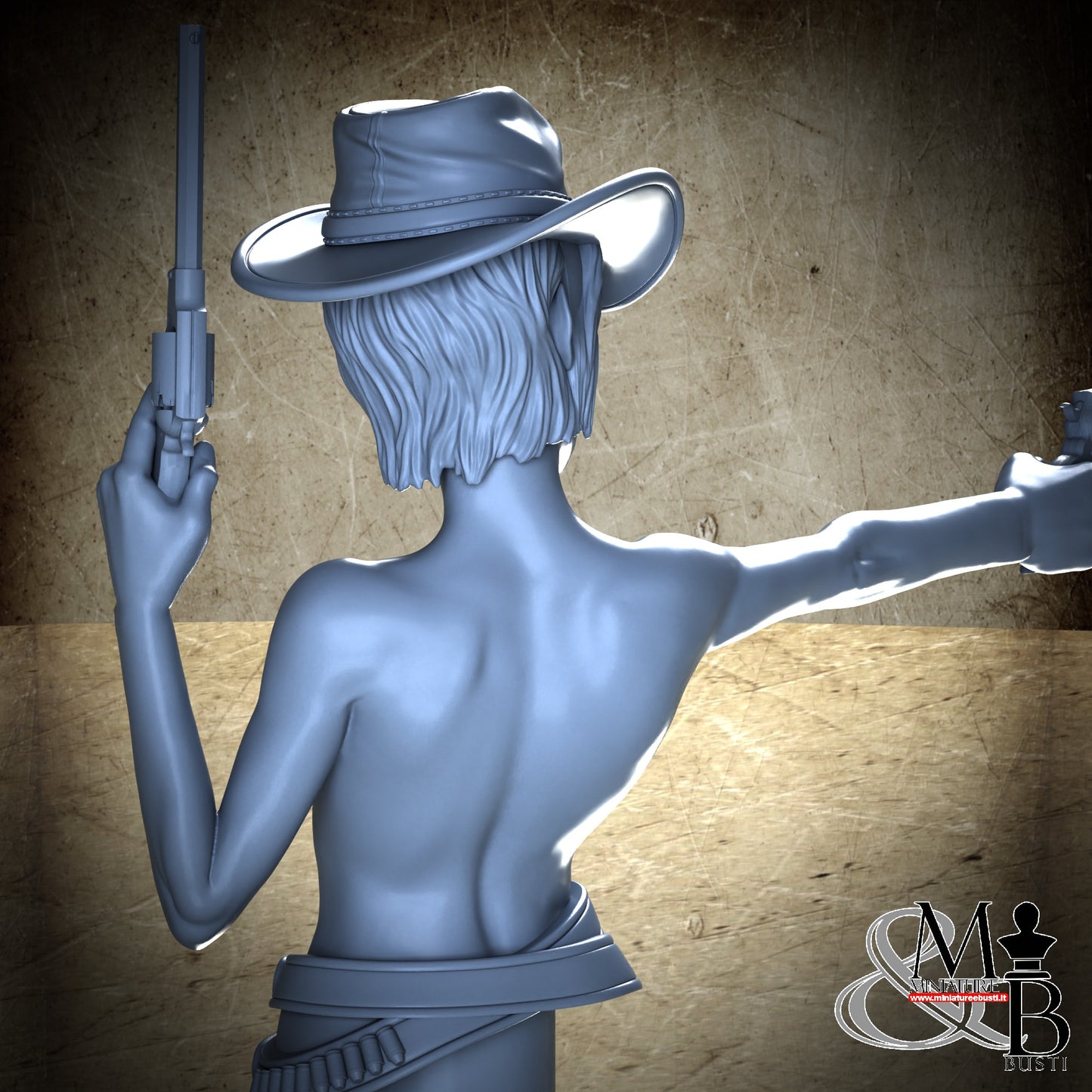 Gunslinger 02 Bust - Nude Hat