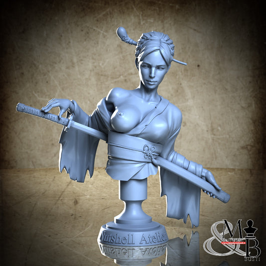 Katana Assassin bust - Katana ripped kimono NSFW